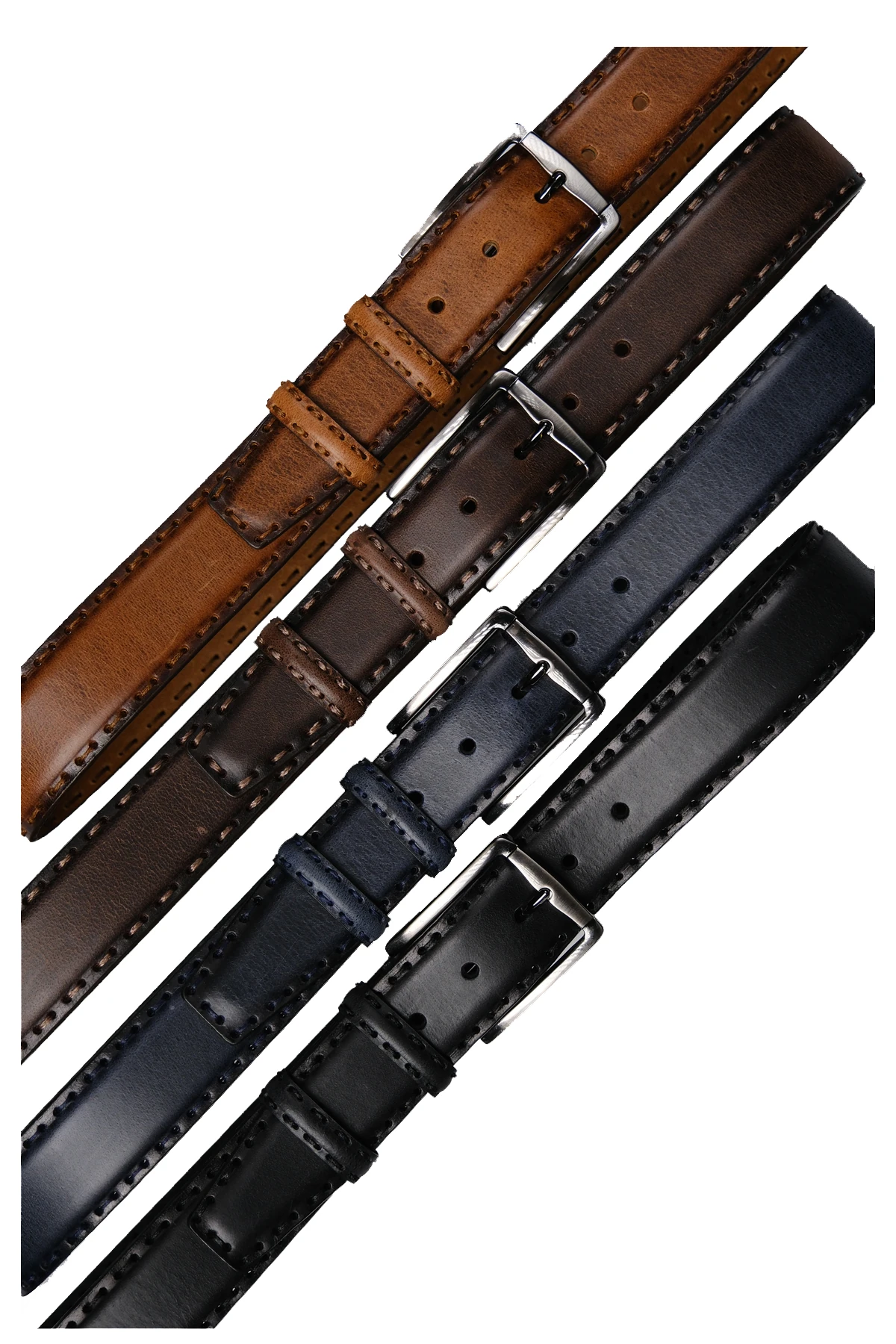 Hakiki Deri 4 CM Özel Saraç Dikişli Erkek Kemer 4 Adet - KAHVERENGİ,SİYAH,LACİVERT,TABA