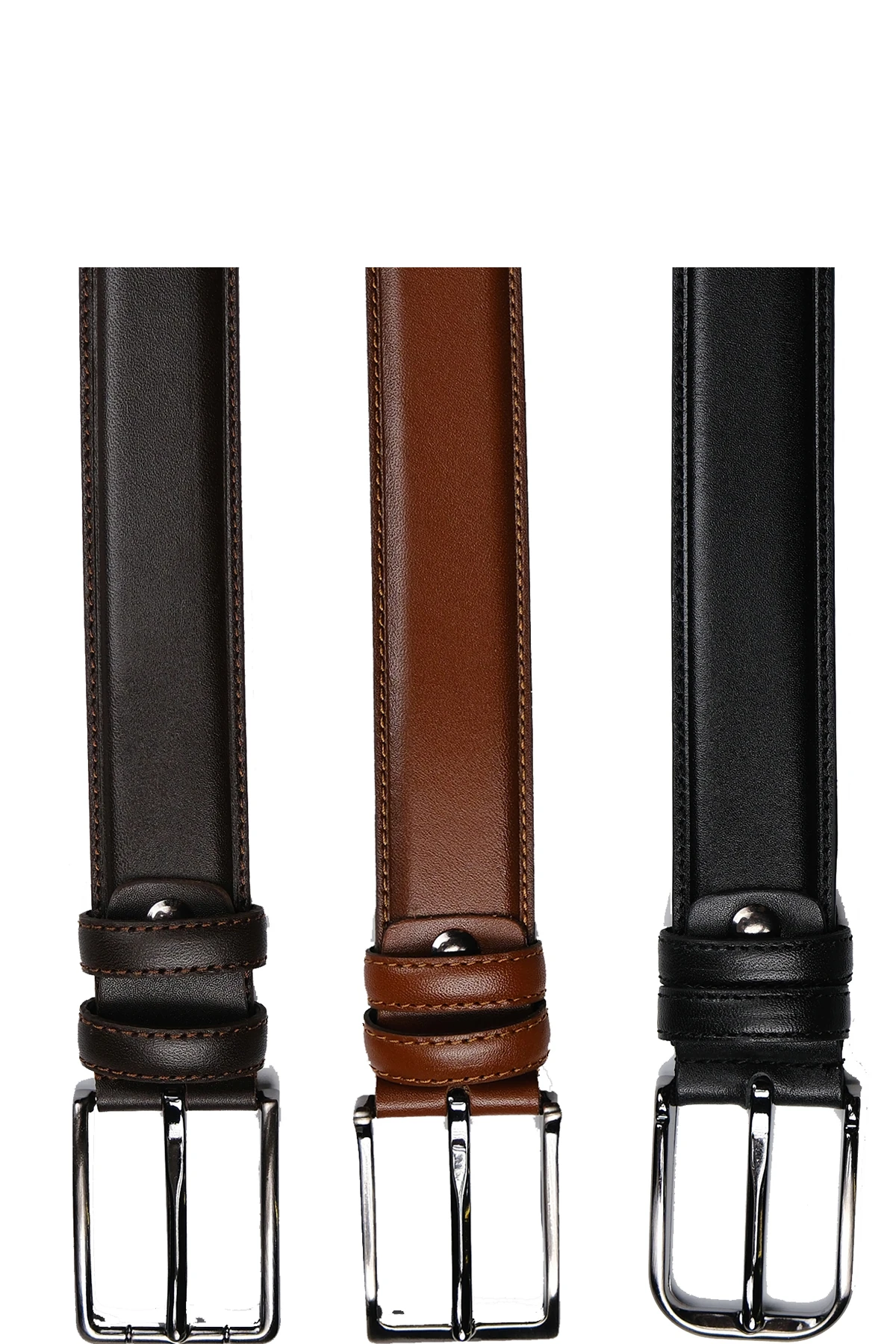 Hakiki Deri Premium 3 CM Erkek Kemer - 3 Adet Siyah, Taba, Kahverengi (KUMAŞ)