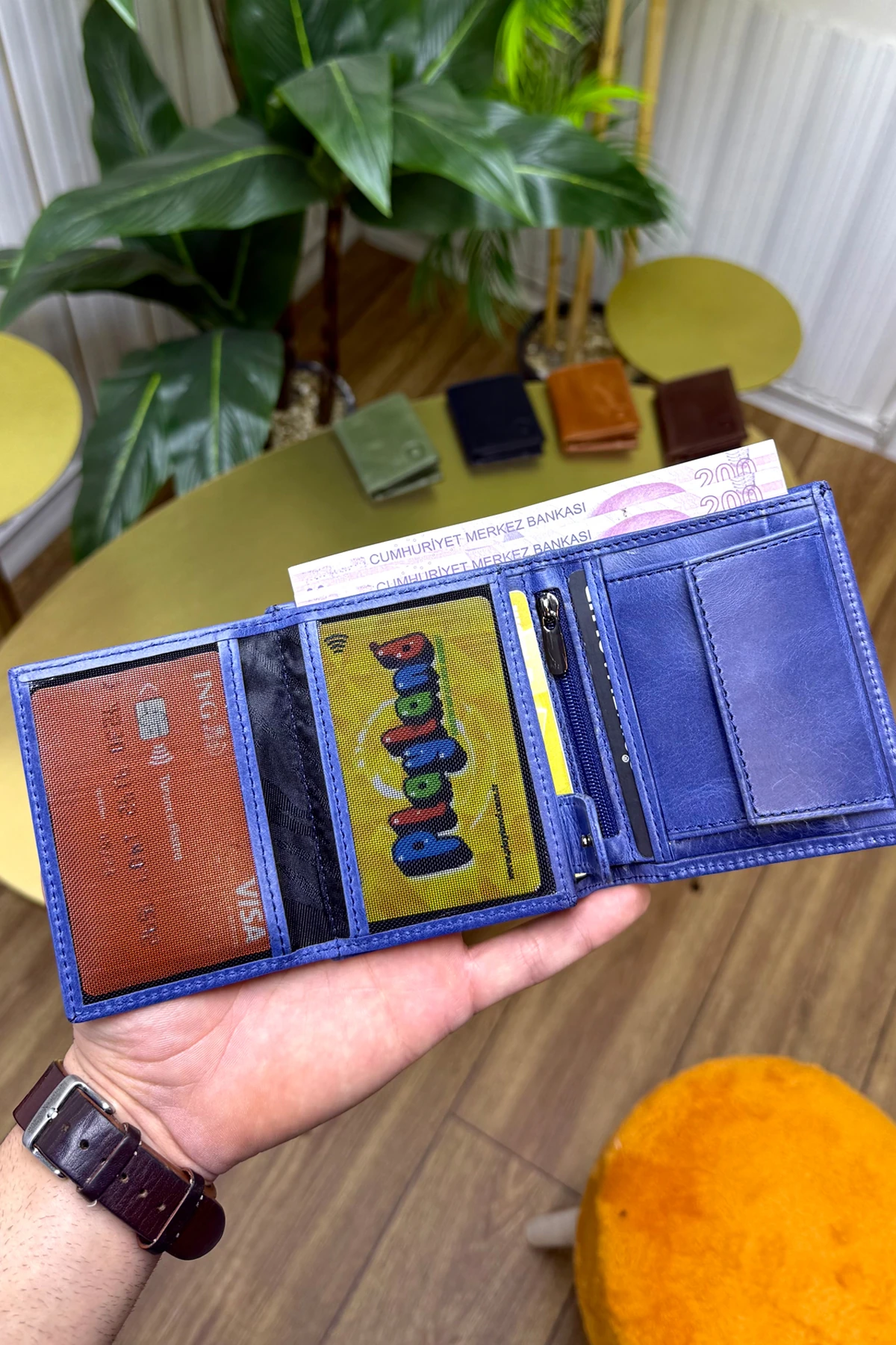 Florida Hakiki Deri Erkek Cüzdan ( UFAK VE KİBAR) - lacivert