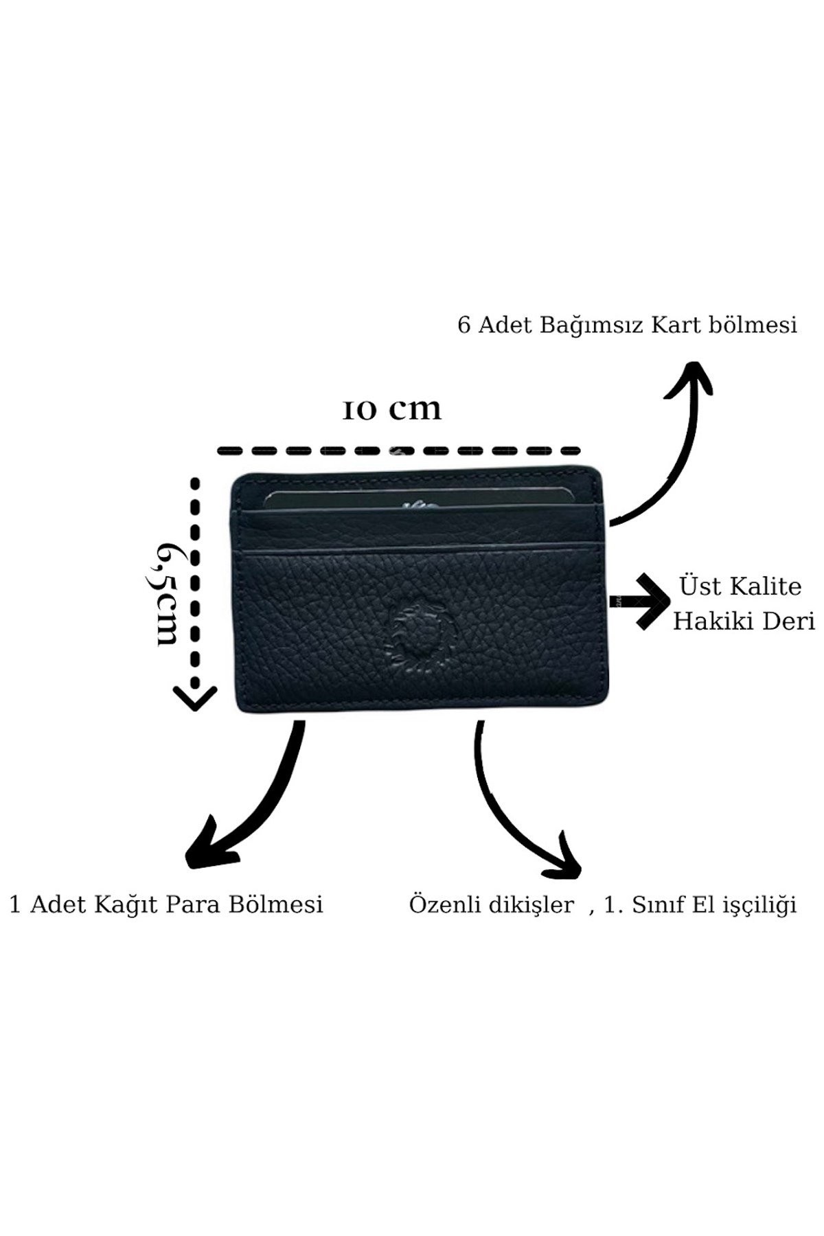 Unisex Siyah Mini Design Hakiki Deri Kartlık Cüzdan