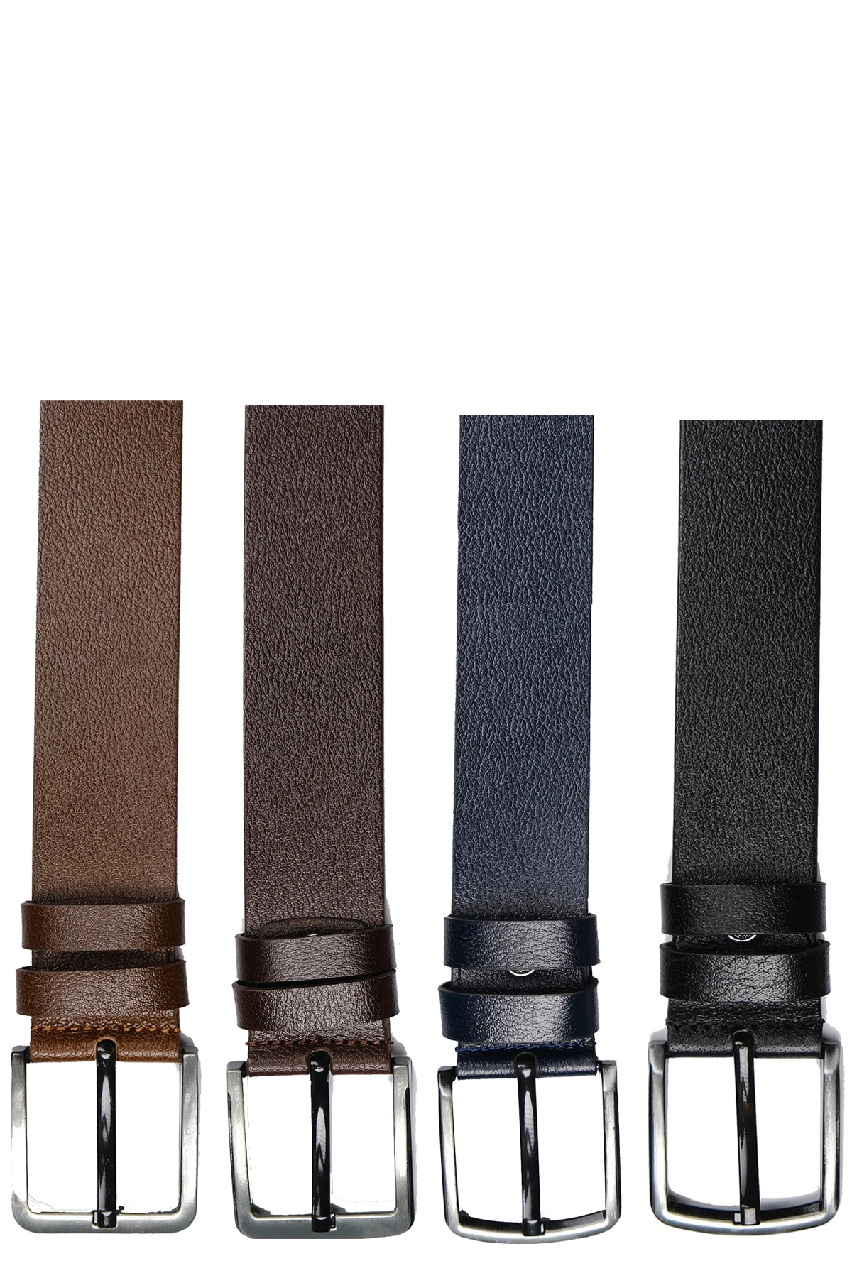 Hakiki Deri 4 CM Klasik Erkek Kemer 4 Adet - KAHVERENGİ,LACİVERT,TABA,SİYAH (KOT/KETEN)