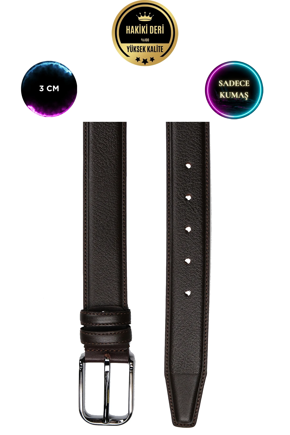 Hakiki Deri Düz 3 CM Erkek Kemer (KUMAŞ)