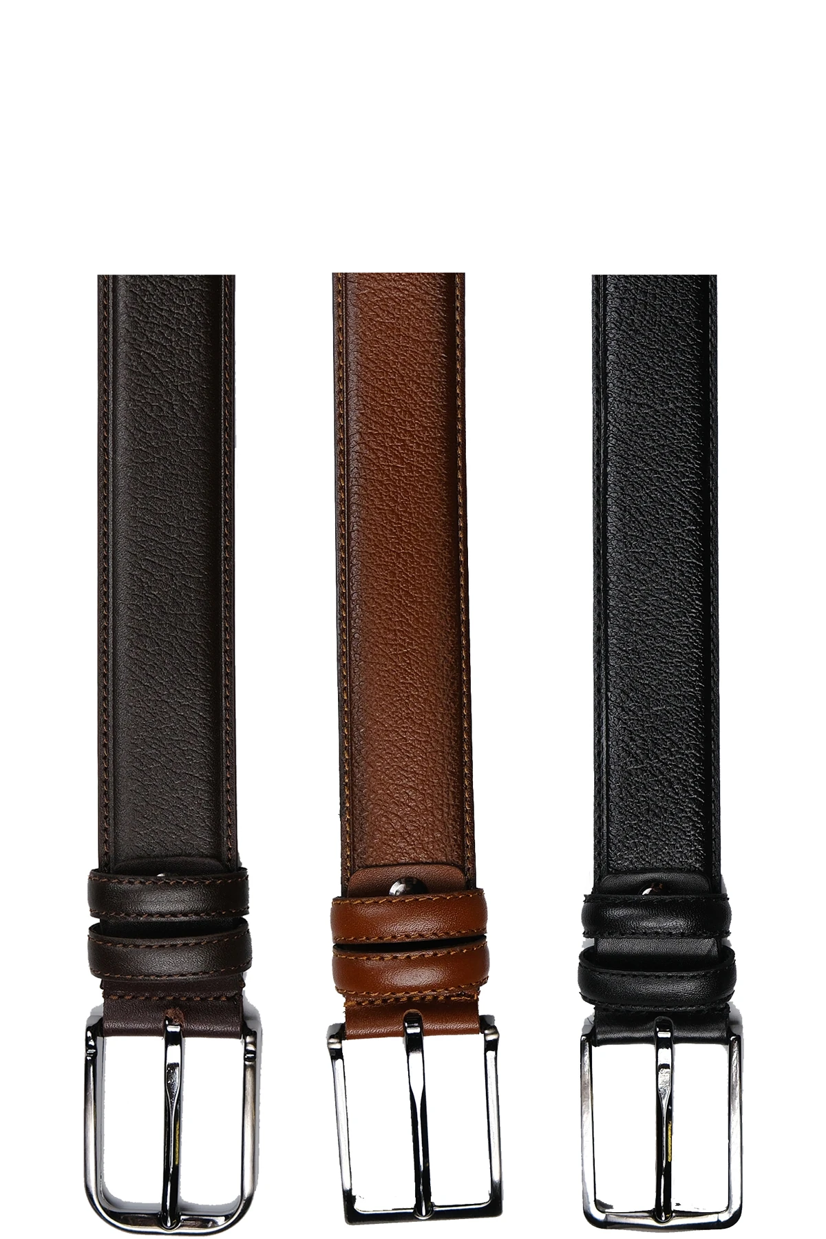 Hakiki Deri Düz 3 CM Erkek Kemer KAHVERENGİ, TABA, SİYAH (KUMAŞ)