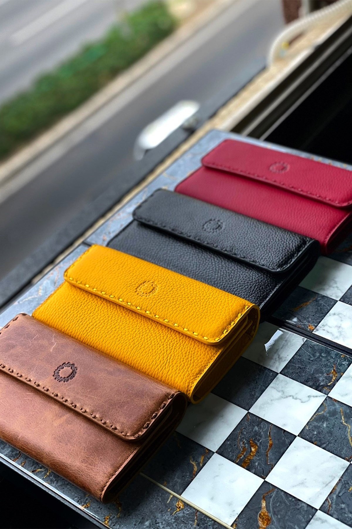 BrownLine Örgü Detaylı Hakiki Deri Kadın Cüzdan