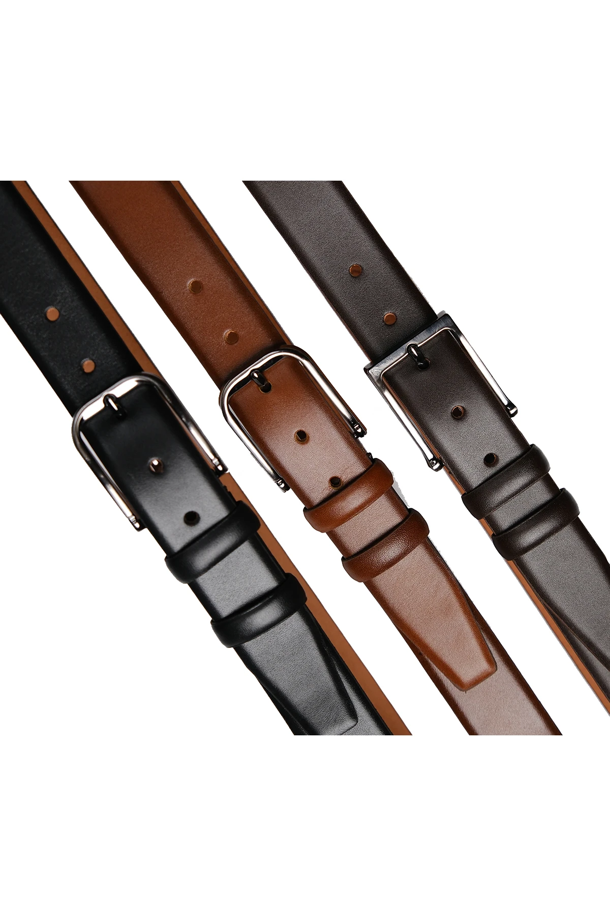 Hakiki Deri Premium 3 CM Erkek Kemer - 3 Adet Siyah, Taba, Kahverengi (KUMAŞ)
