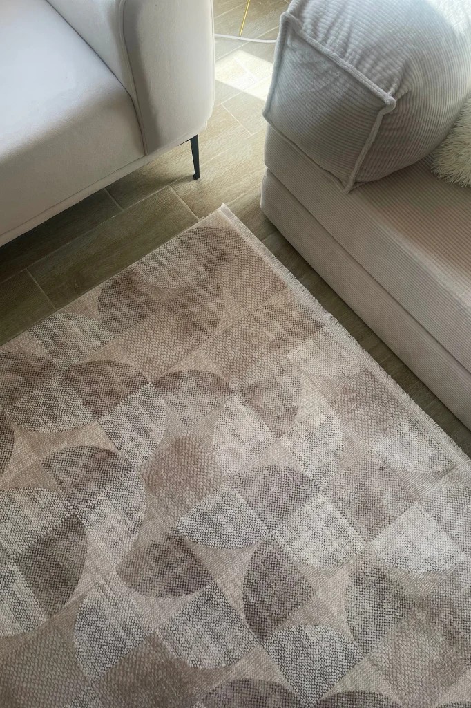 EMİRGAN HALI TRUVA SERİSİ TRV 01 BEJ KAHVE MODERN MAKİNE HALISI
