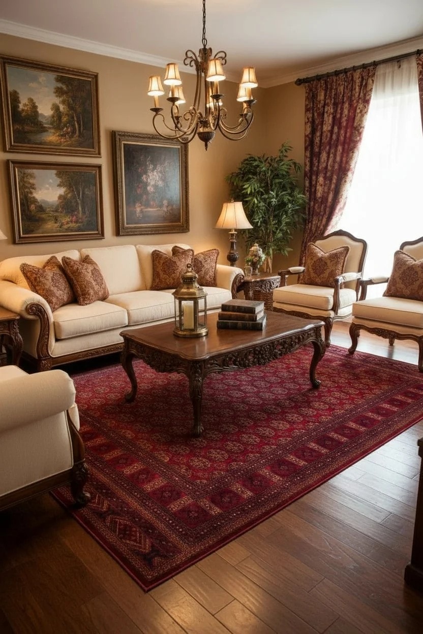 EMİRGAN HALI ETNİK SERİSİ ETN 04 KIRMIZI LACİVERT SALON HALISI