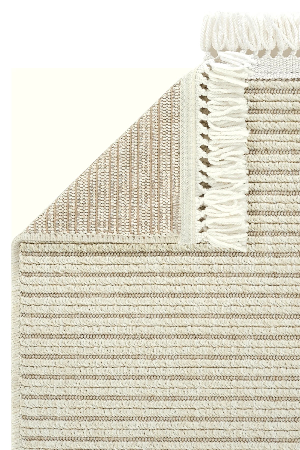 EMİRGAN HALI LOOP SERİSİ LP 622 KREM HASIR DOKULU KESME HALI