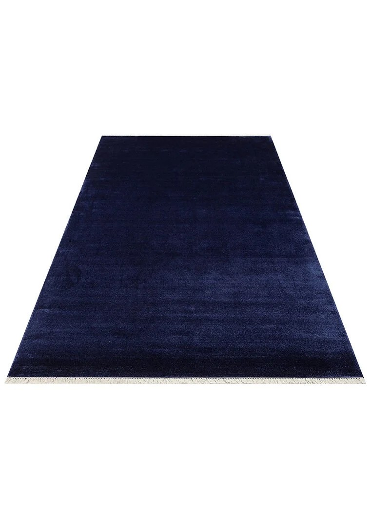 EMİRGAN HALI HARWARD SERİSİ - HR 01 MIDNIGHT BLUE VİSKON VE FLOŞ İPLİKLER İLE ÜRETİLEN DÜZ RENK İPEKLİ HALI