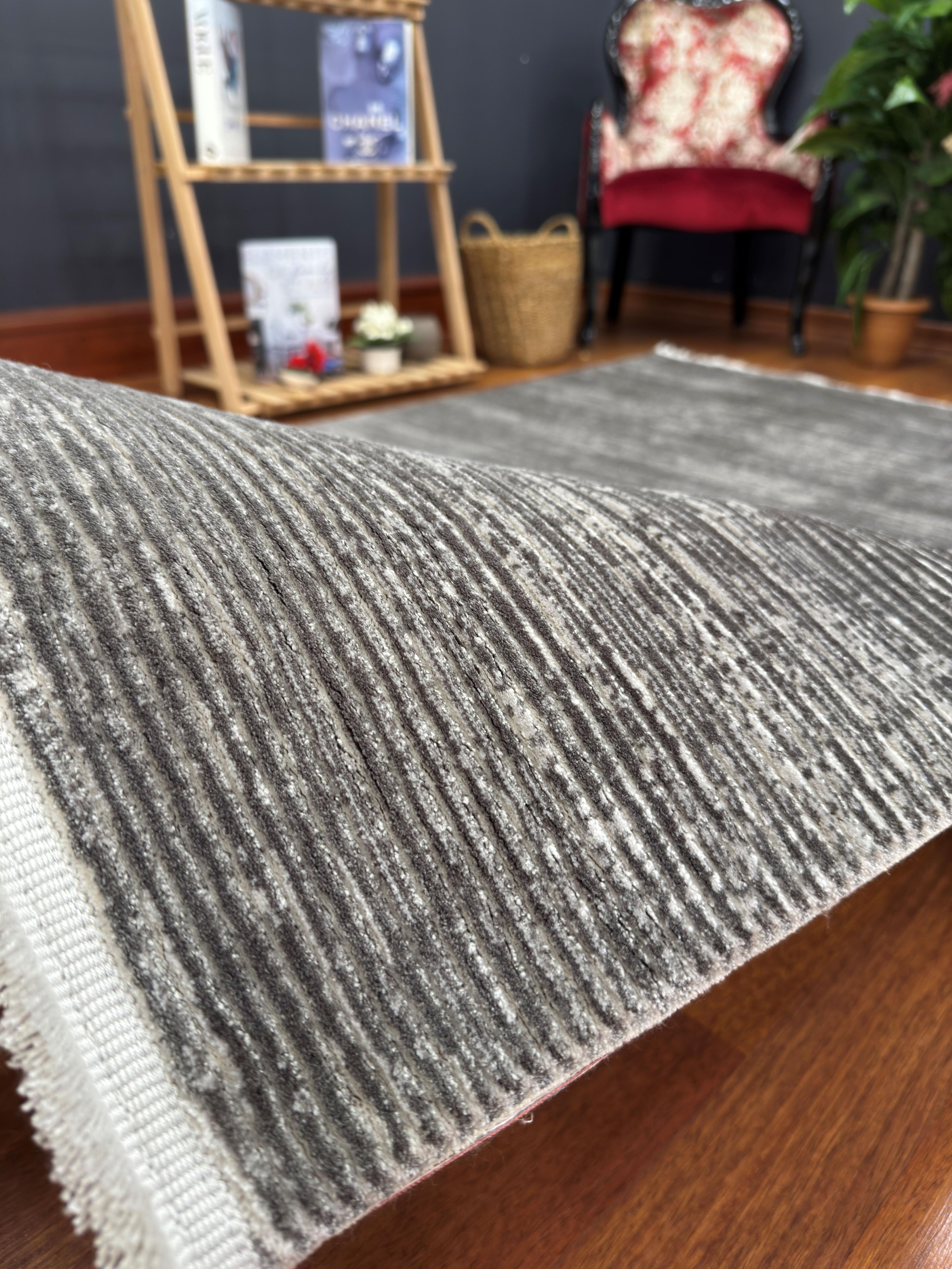 EMİRGAN HALI TRUVA SERİSİ TRV 07 ANTRASİT MODERN MAKİNE HALISI