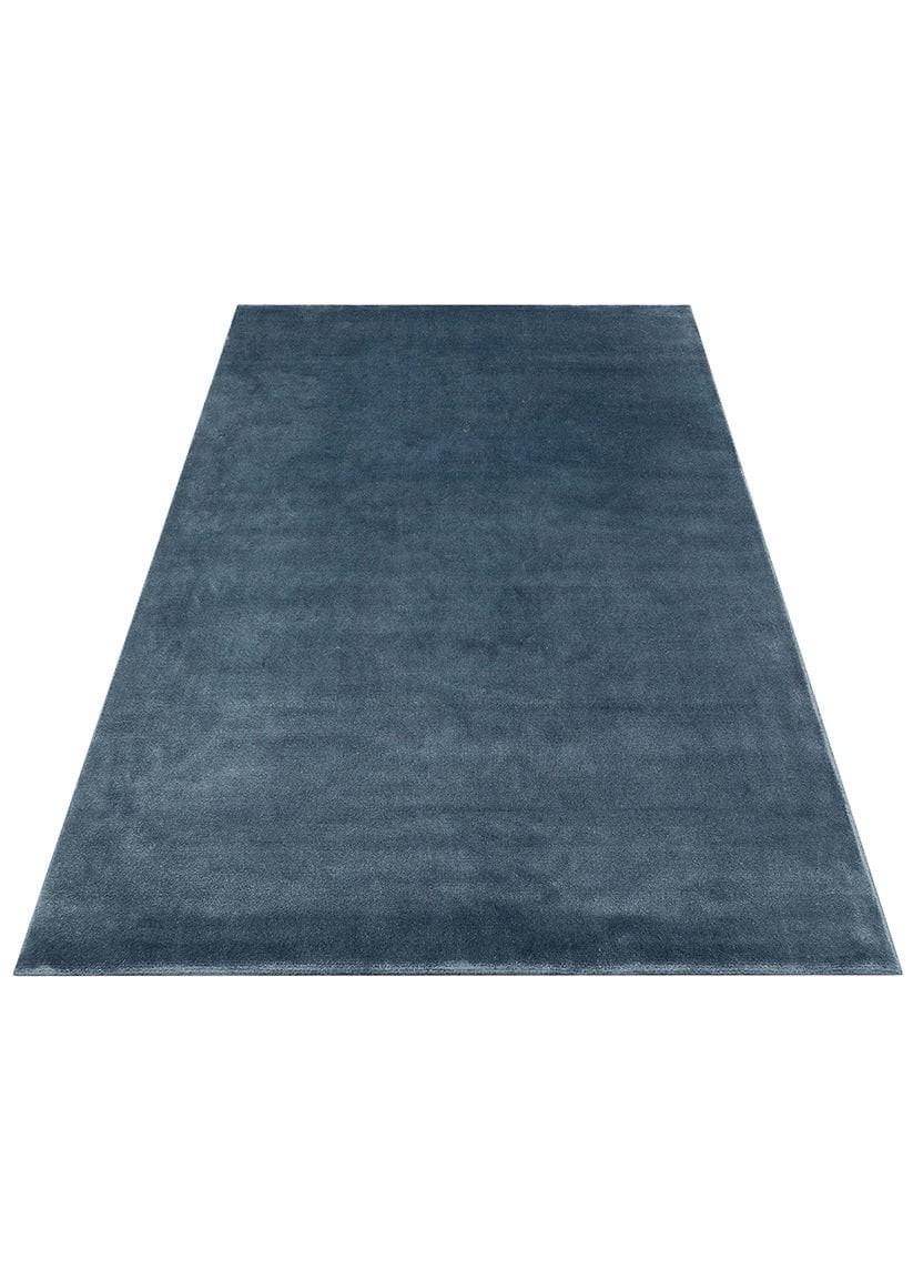 EMİRGAN HALI HARWARD SERİSİ - HR 01 NAVY BLUE VİSKON VE FLOŞ İPLİKLER İLE ÜRETİLEN DÜZ RENK İPEKLİ HALI