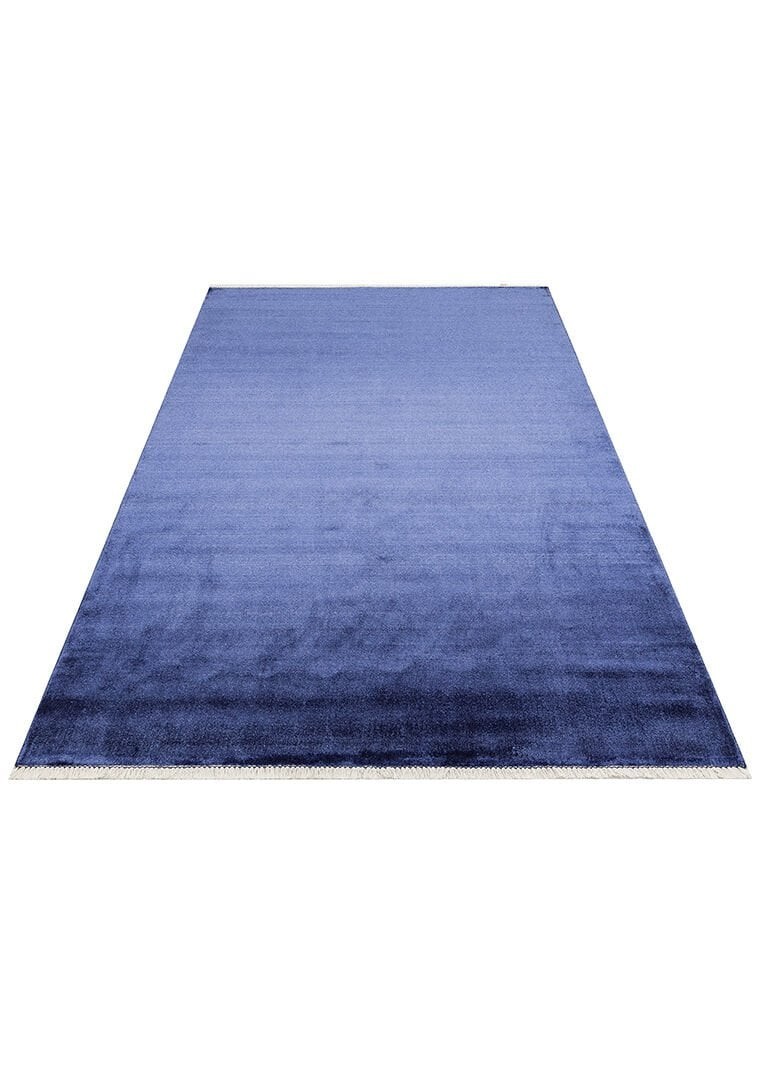 EMİRGAN HALI HARWARD SERİSİ - HR 01 MIDNIGHT BLUE VİSKON VE FLOŞ İPLİKLER İLE ÜRETİLEN DÜZ RENK İPEKLİ HALI