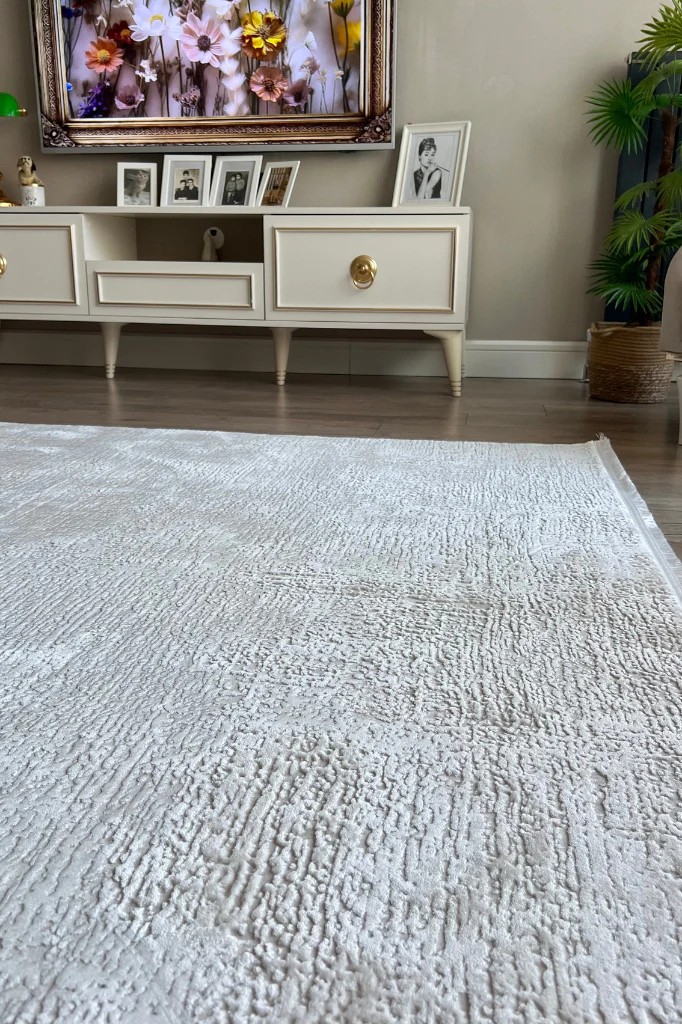 EMİRGAN HALI TRUVA SERİSİ TRV 02 KREM MODERN MAKİNE HALISI