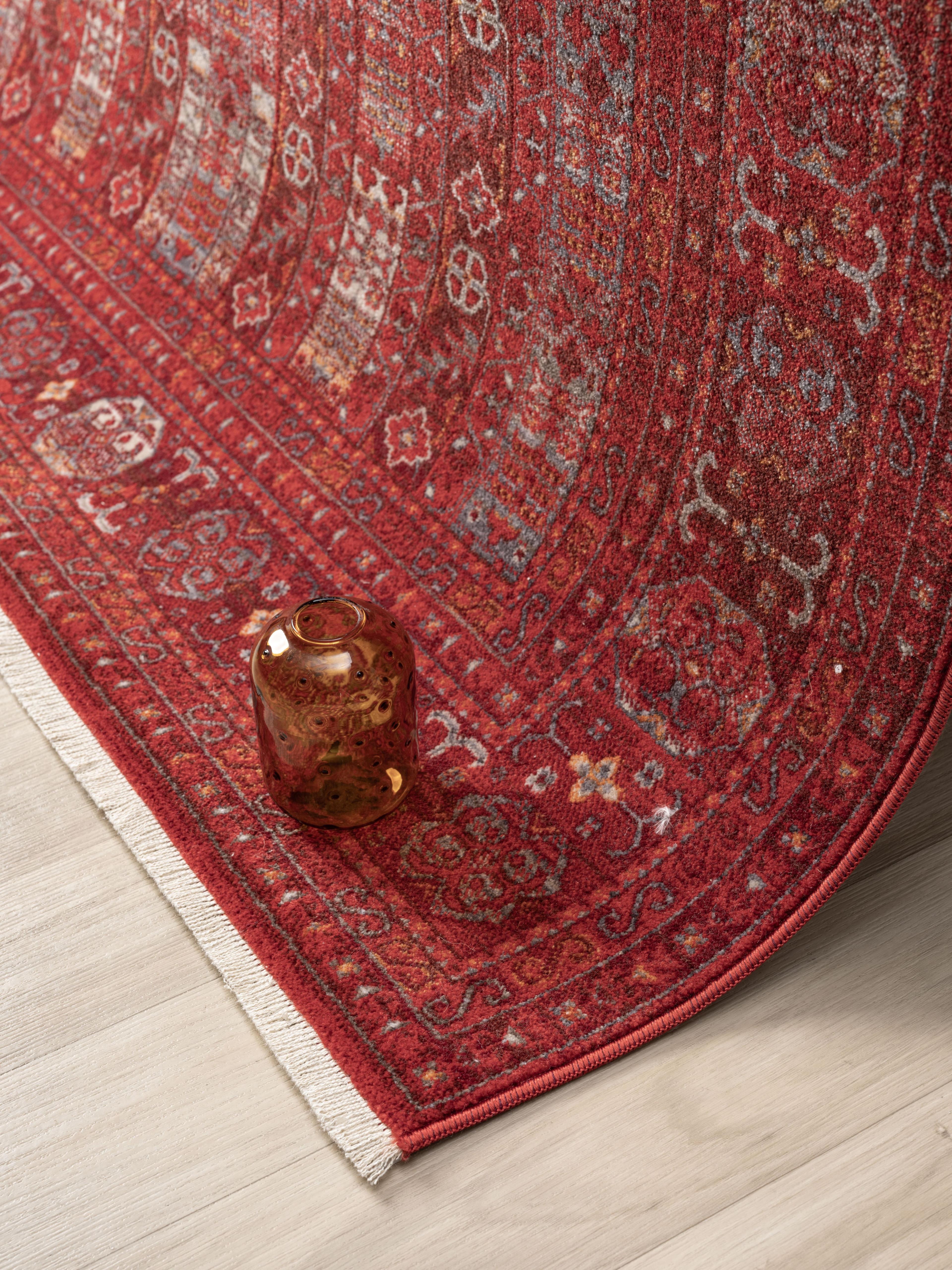 EMİRGAN HALI ASRIN SERİSİ ASR 07 BORDO ESKİTME DESENLİ MAKİNE HALISI