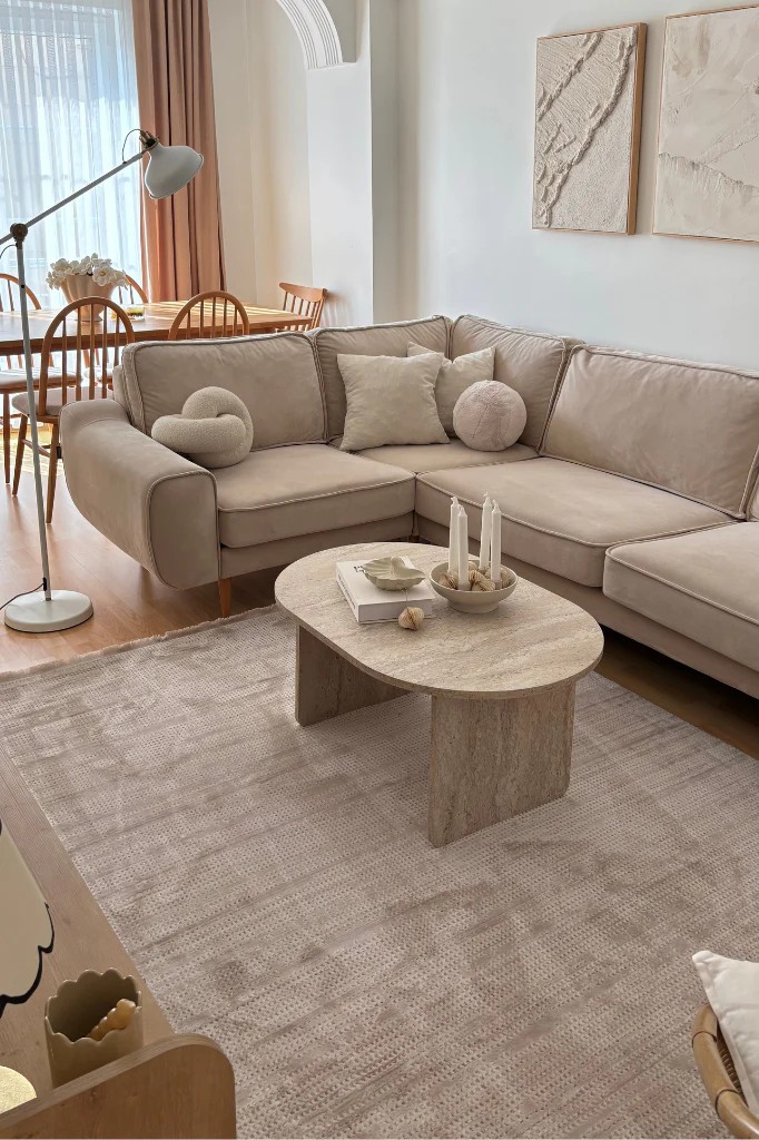 EMİRGAN HALI TRUVA SERİSİ TRV 03 BEJ MODERN MAKİNE HALISI