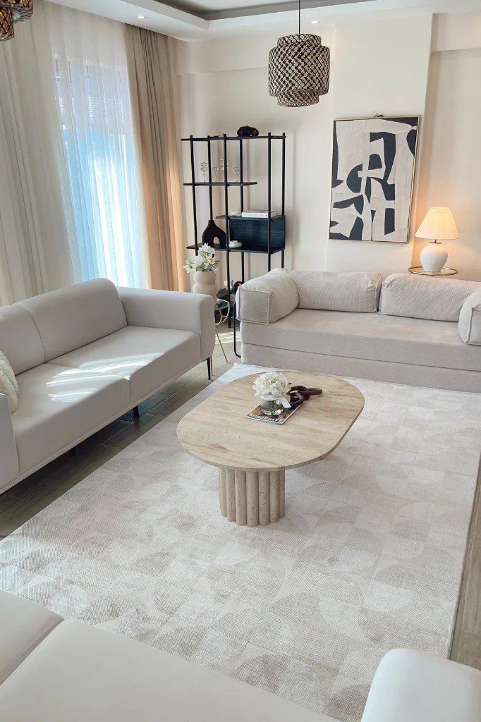 EMİRGAN HALI TRUVA SERİSİ TRV 01 BEJ KAHVE MODERN MAKİNE HALISI