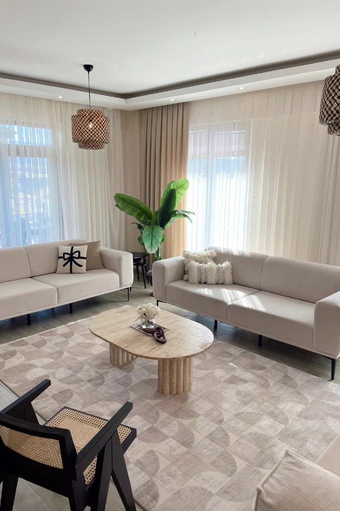 EMİRGAN HALI TRUVA SERİSİ TRV 01 BEJ KAHVE MODERN MAKİNE HALISI