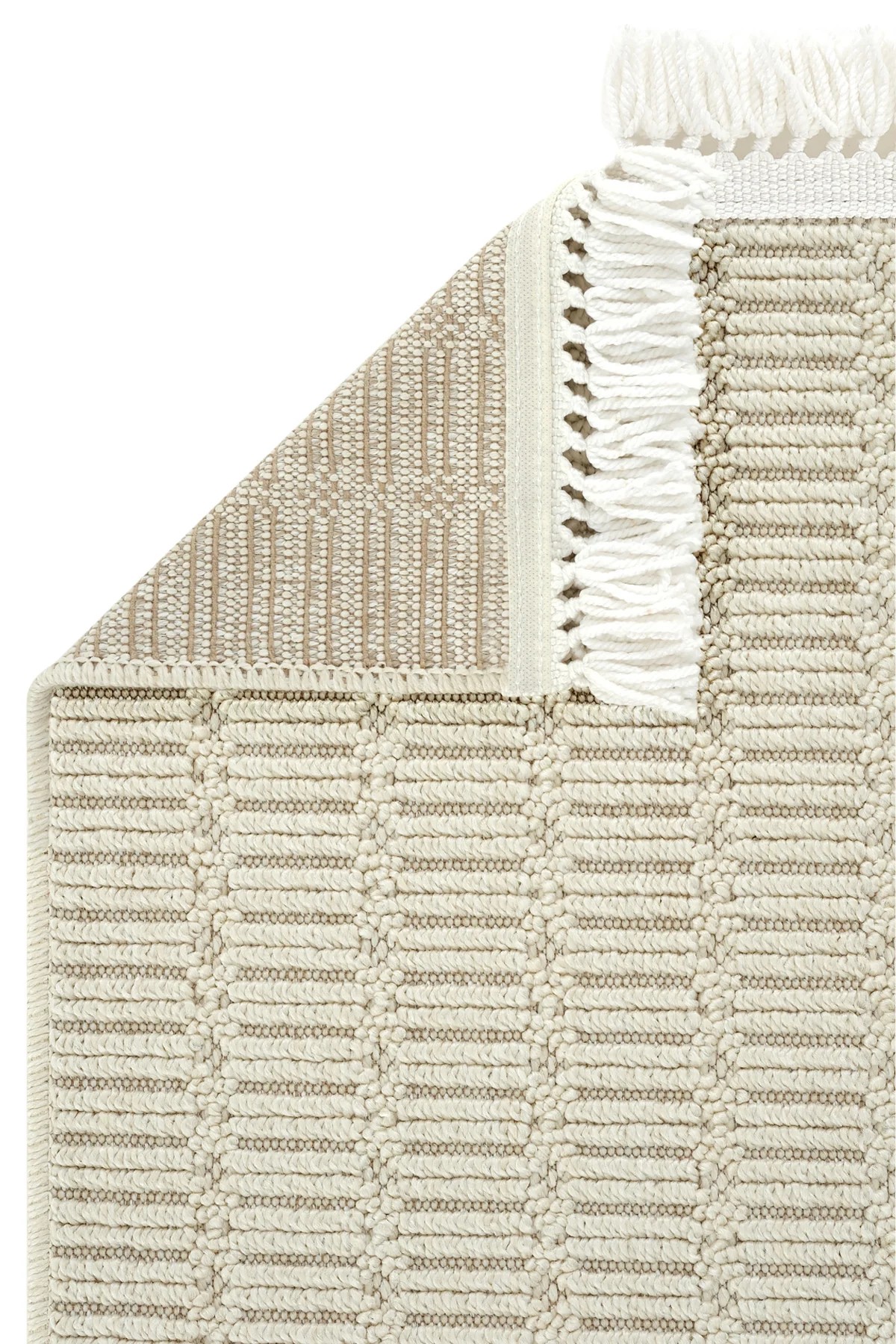 EMİRGAN HALI LOOP SERİSİ LP 621 KREM HASIR DOKULU KESME HALI