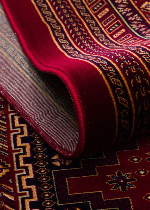 EMİRGAN HALI AFGAN SERİSİ AF 01 KIRMIZI AFGAN DESENLİ BAMBU SATEN MAKİNE HALISI