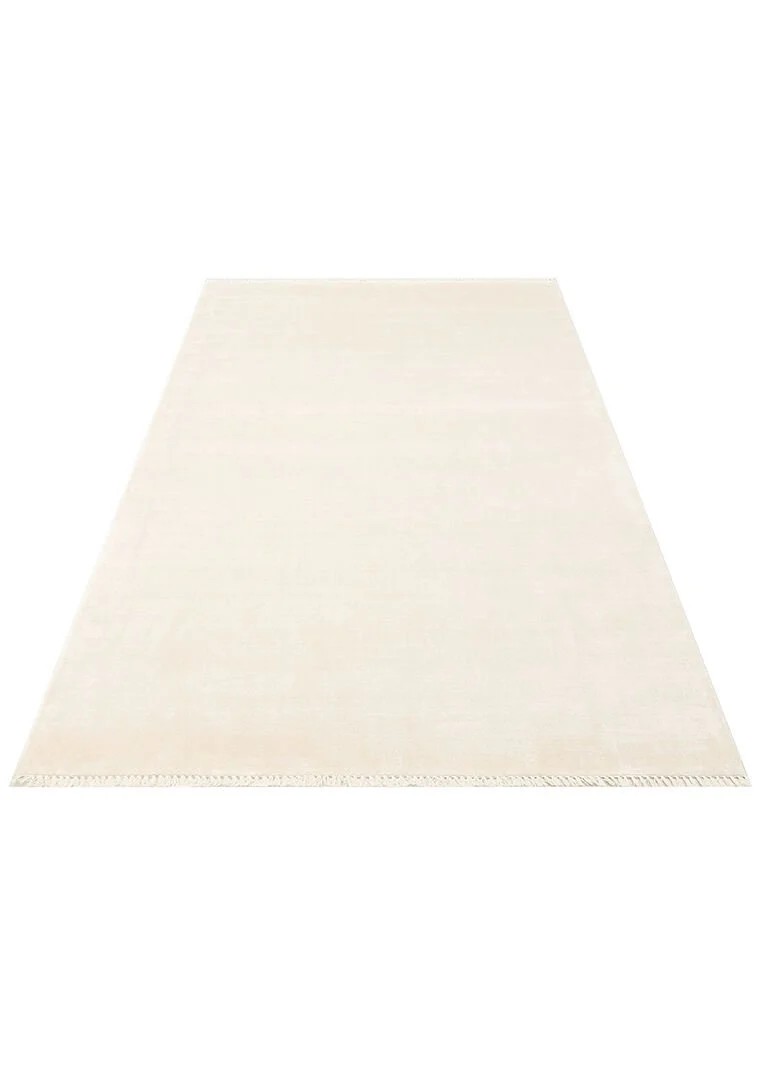 EMİRGAN HALI HARWARD SERİSİ - HR 01 KREM VİSKON VE FLOŞ İPLİKLER İLE ÜRETİLEN DÜZ RENK İPEKLİ HALI