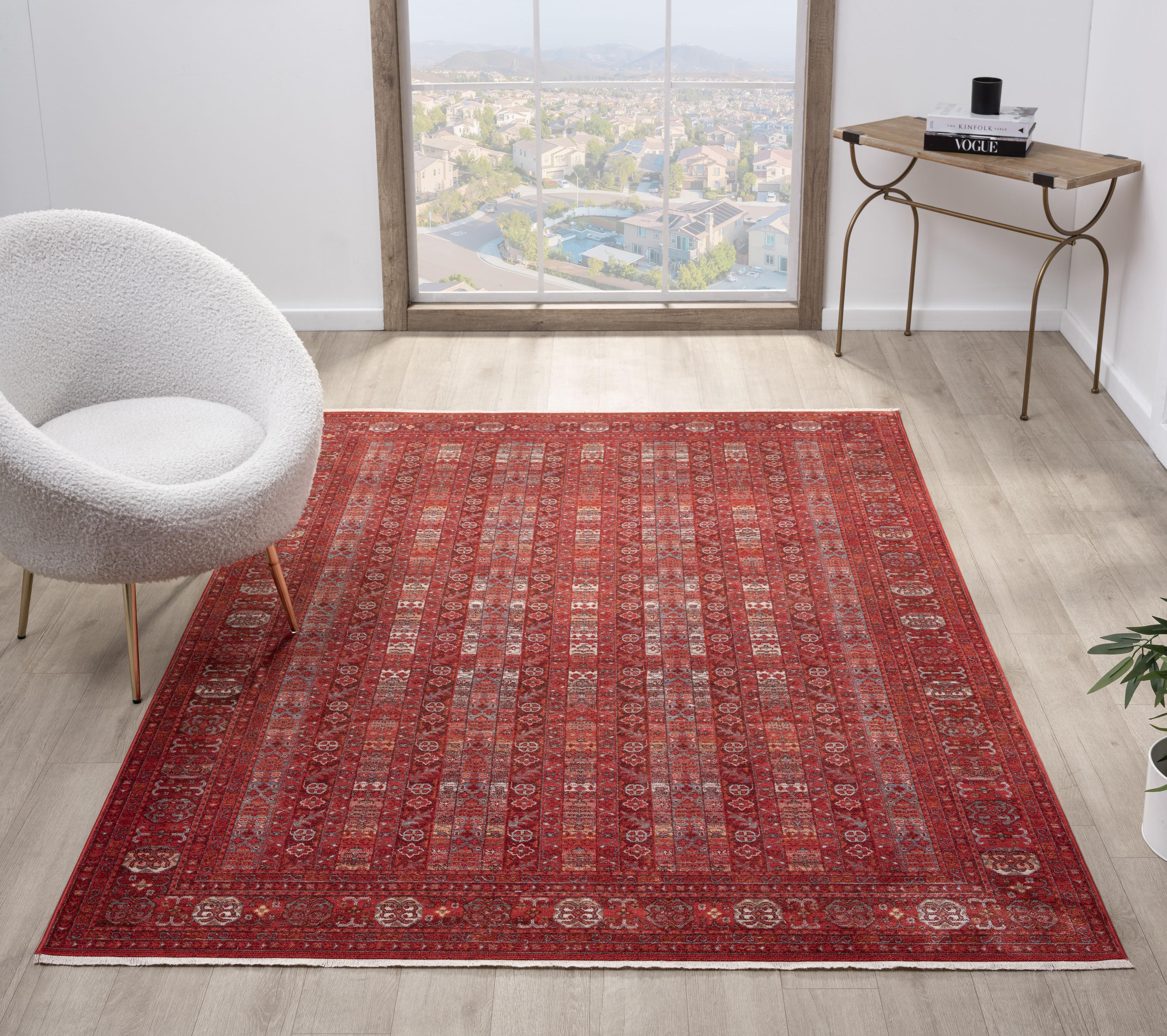 EMİRGAN HALI ASRIN SERİSİ ASR 07 BORDO ESKİTME DESENLİ MAKİNE HALISI