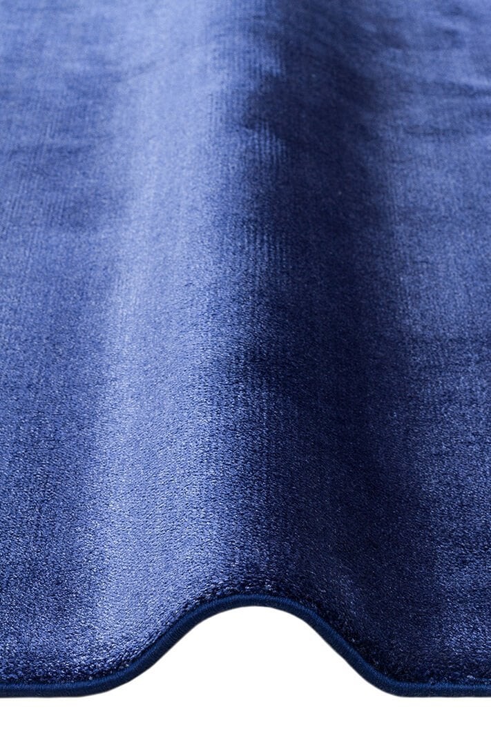 EMİRGAN HALI HARWARD SERİSİ - HR 01 MIDNIGHT BLUE VİSKON VE FLOŞ İPLİKLER İLE ÜRETİLEN DÜZ RENK İPEKLİ HALI