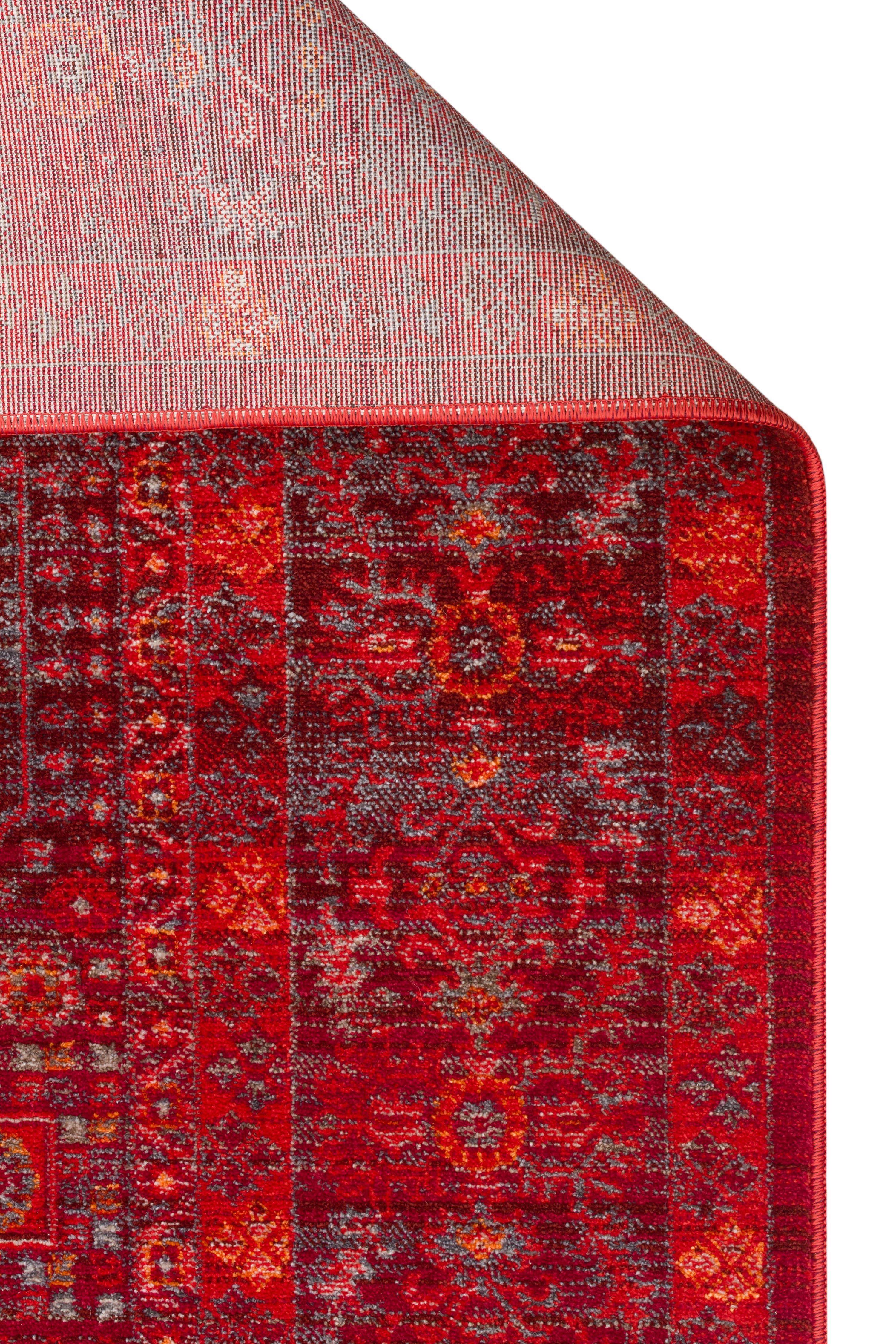 EMİRGAN HALI RUSTİK SERİSİ RS 15 KIRMIZI VİNTAGE ETNİK VE ESKİTME DESENLİ SALON HALISI