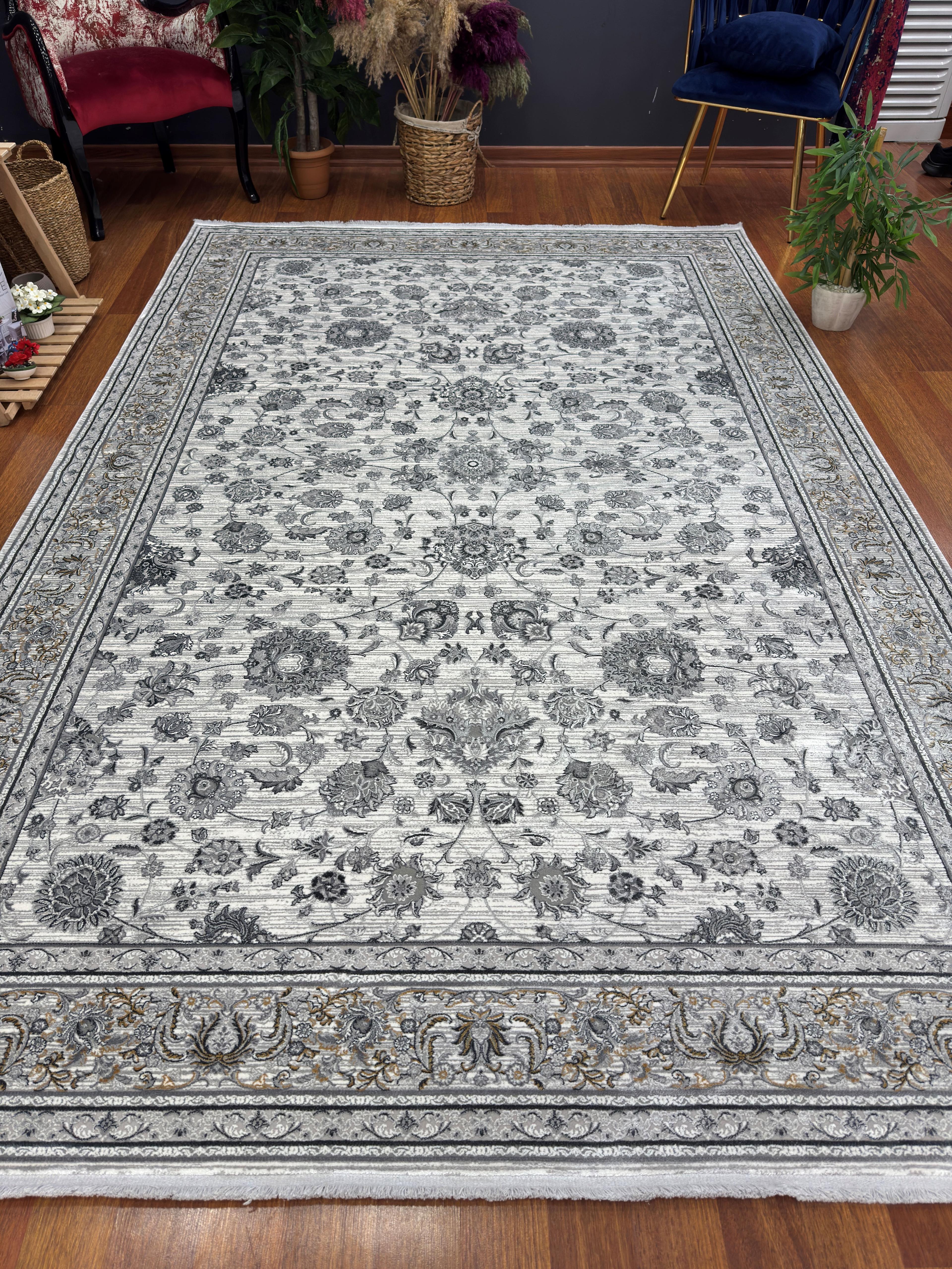 EMİRGAN HALI İPEK HALI SRS 04 GRİ SALON HALISI