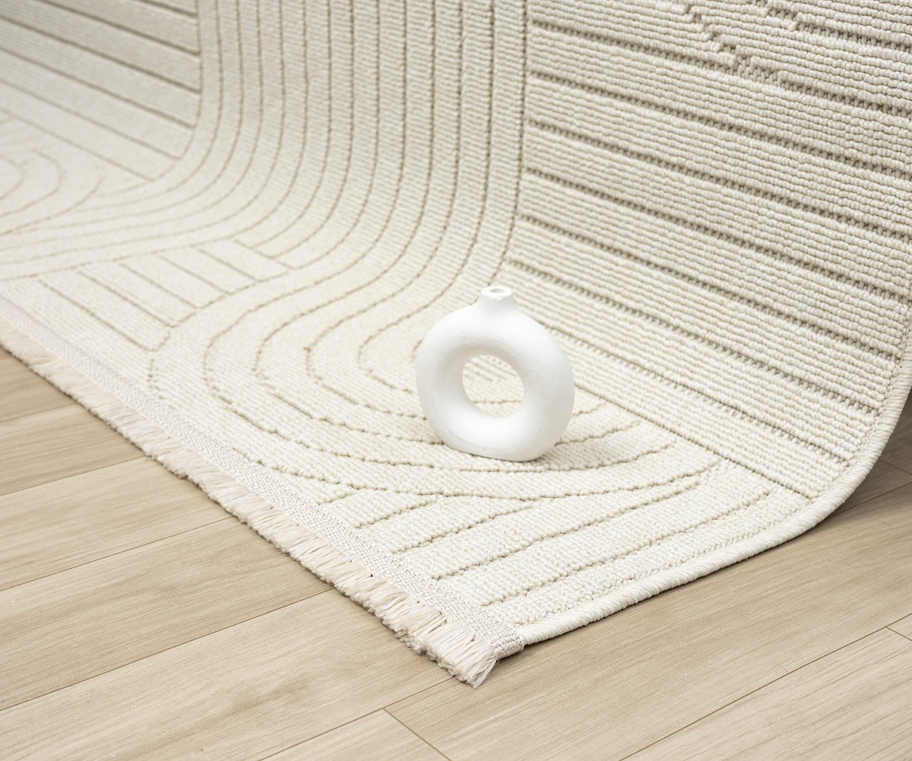 EMİRGAN HALI LOOP SERİSİ LP 623 KREM HASIR DOKULU KESME HALI