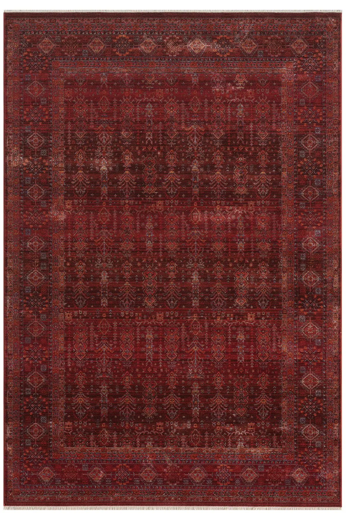 EMİRGAN HALI ASRIN SERİSİ ASR 08 BORDO ESKİTME DESENLİ MAKİNE HALISI