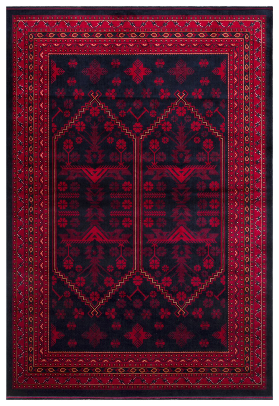 EMİRGAN HALI ETNİK SERİSİ ETN 01 KIRMIZI LACİVERT SALON HALISI