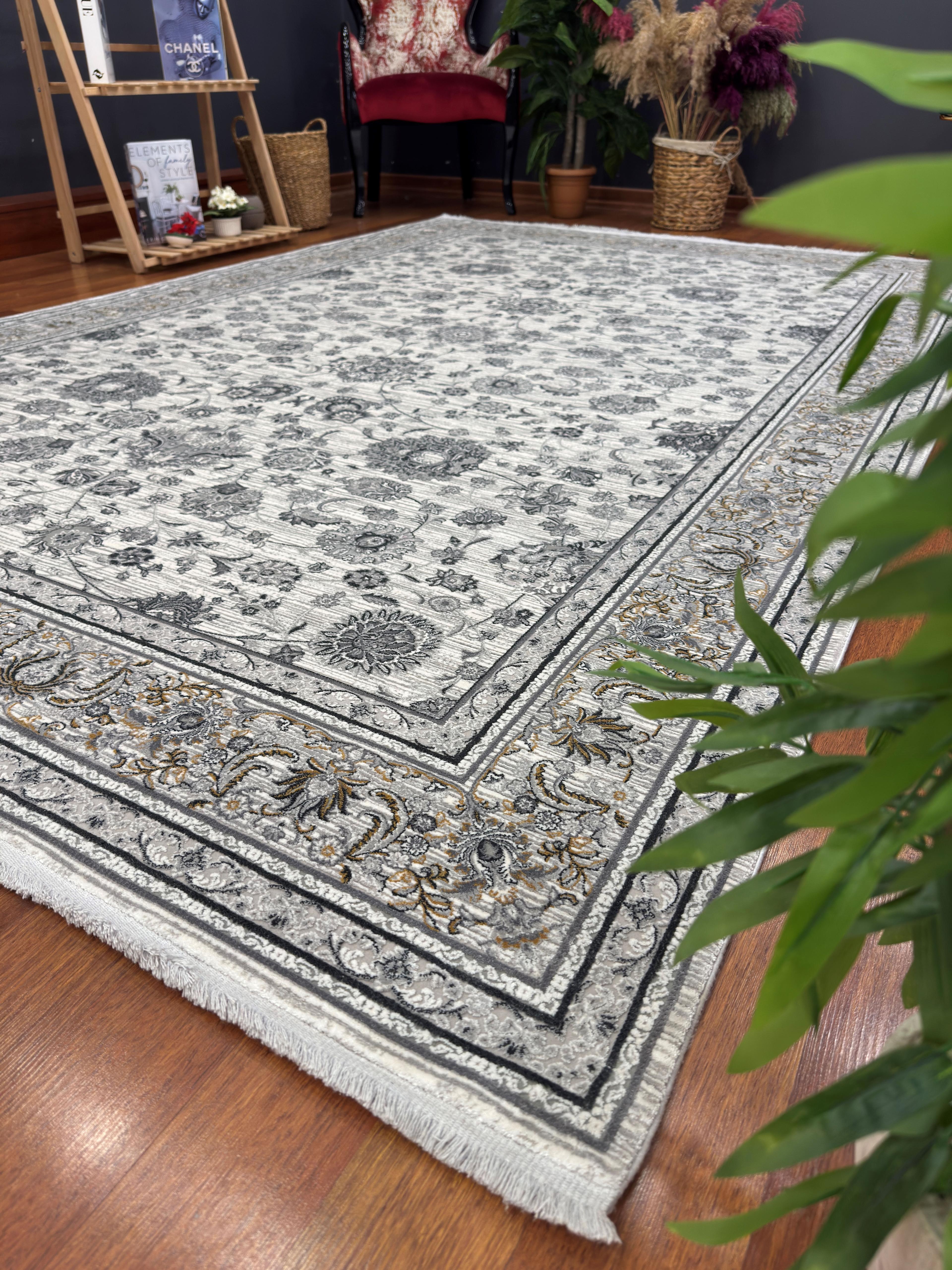 EMİRGAN HALI İPEK HALI SRS 04 GRİ SALON HALISI