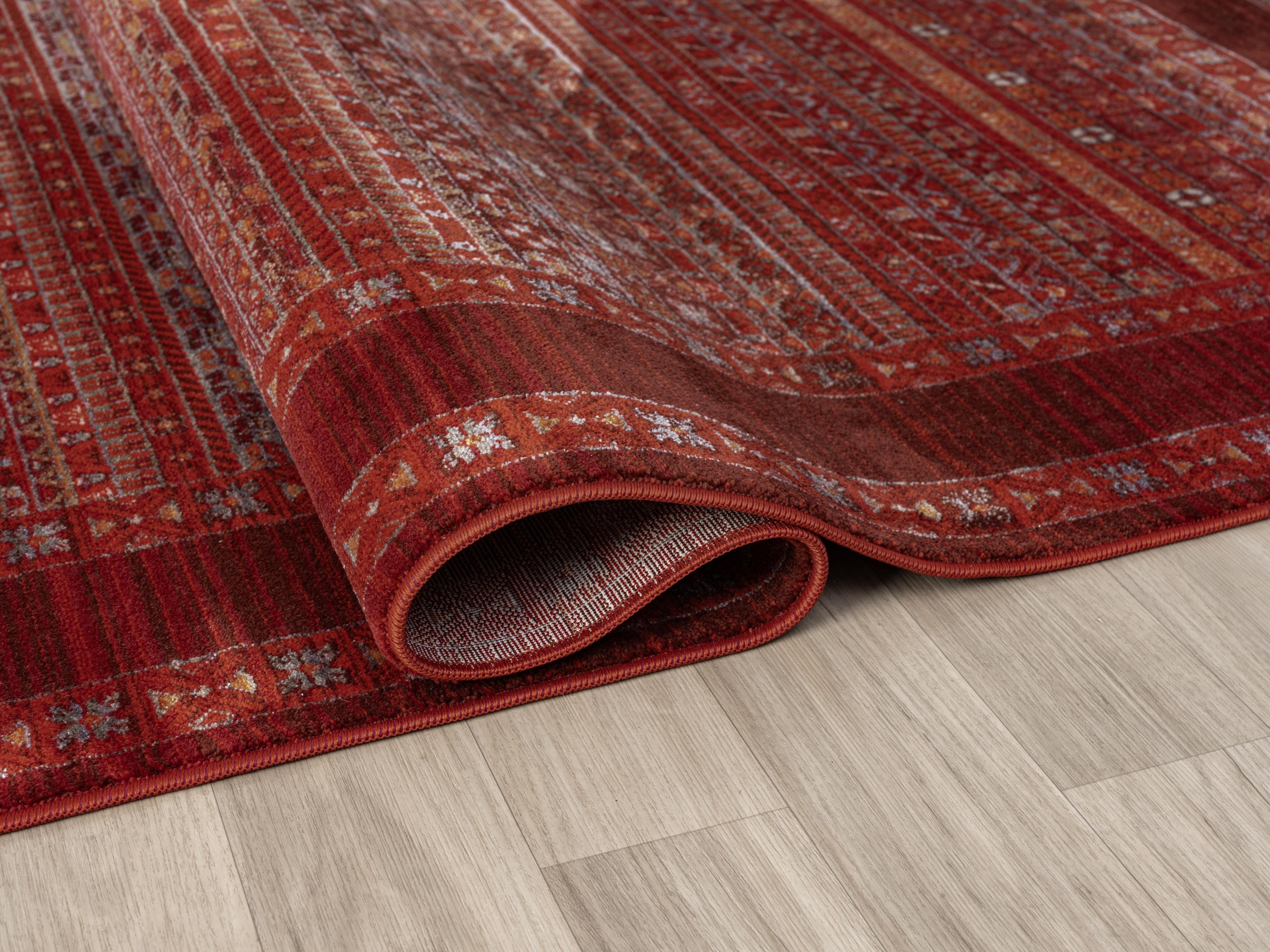 EMİRGAN HALI ASRIN SERİSİ ASR 12 BORDO ESKİTME DESENLİ MAKİNE HALISI