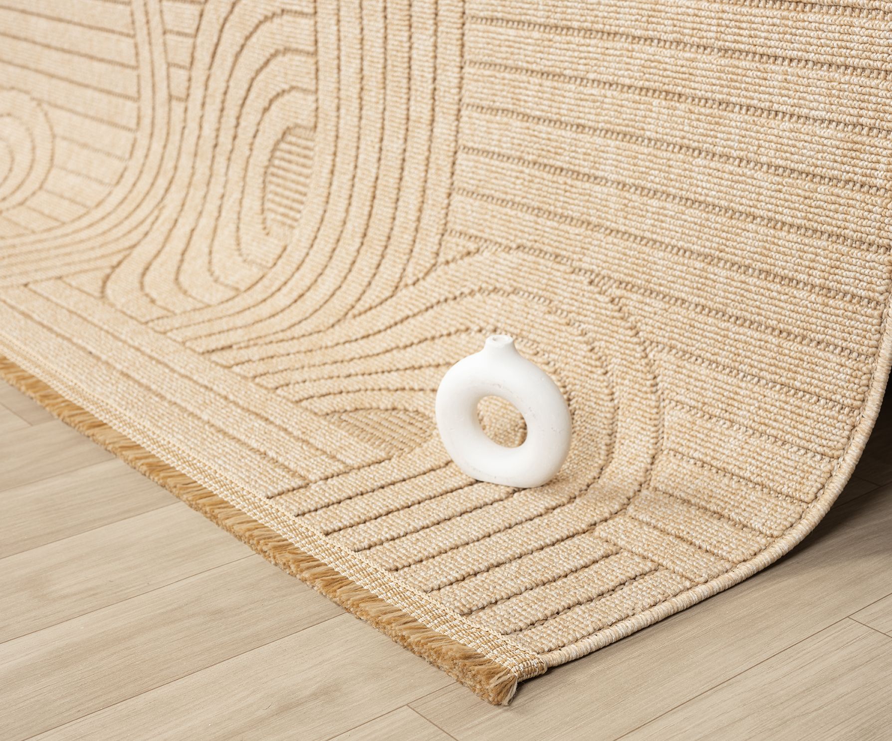 EMİRGAN HALI LOOP SERİSİ LP 623 BEJ HASIR DOKULU KESME HALI