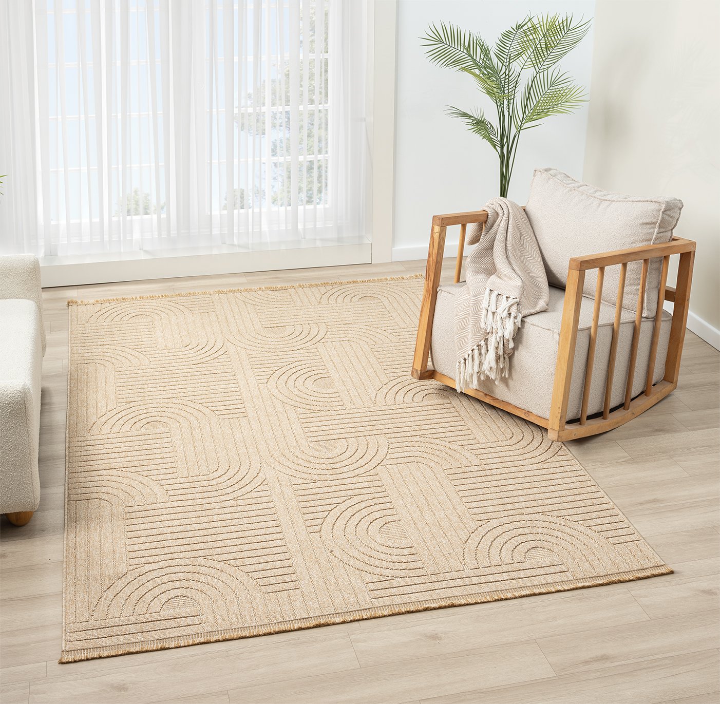 EMİRGAN HALI LOOP SERİSİ LP 623 BEJ HASIR DOKULU KESME HALI