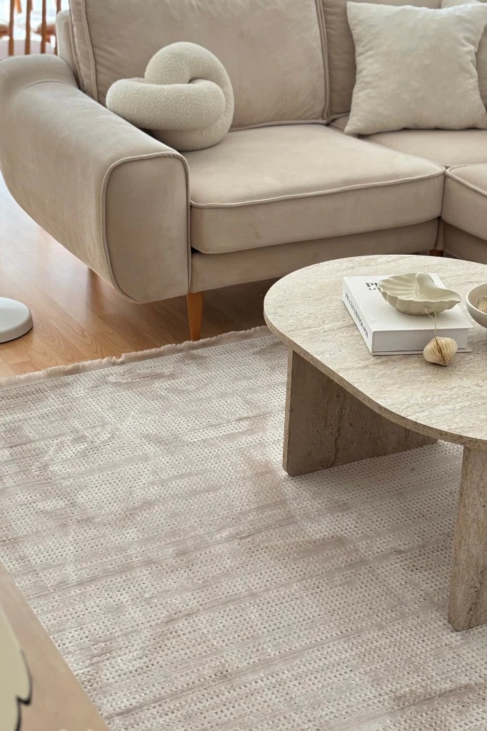 EMİRGAN HALI TRUVA SERİSİ TRV 03 BEJ MODERN MAKİNE HALISI