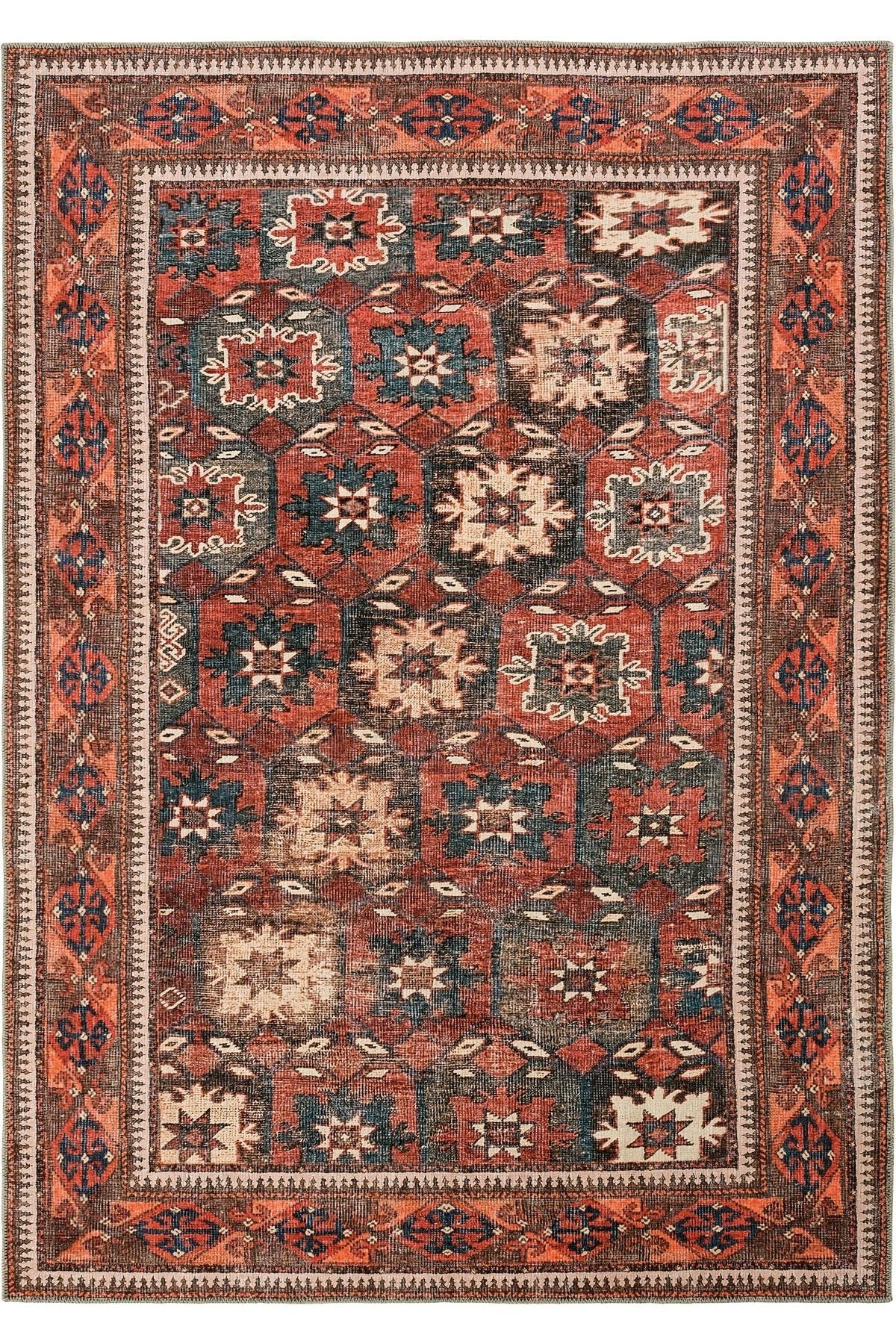 EMİRGAN HALI ART DOKU SERİSİ ART 65 -MAKİNEDE YIKANABİLEN PAMUK DOKUMA TABAN HALI