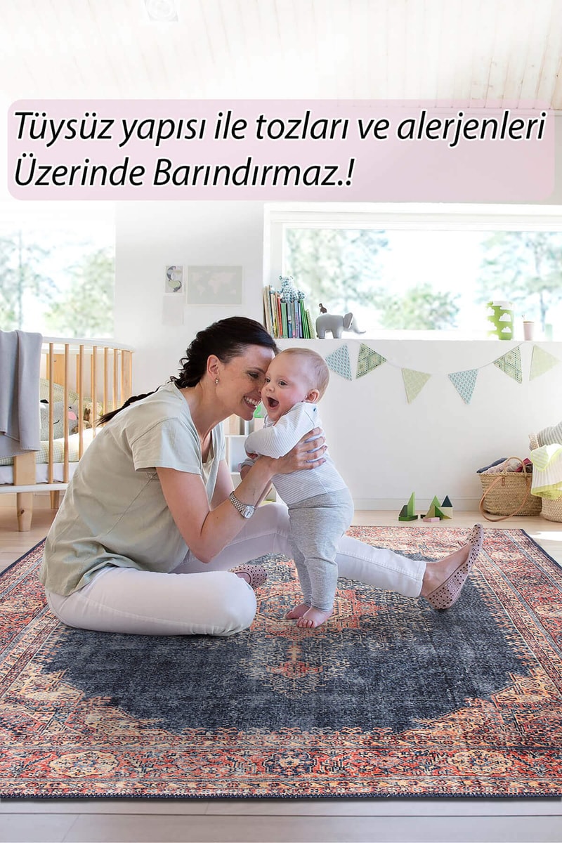 EMİRGAN HALI ART DOKU SERİSİ ART 101 -MAKİNEDE YIKANABİLEN PAMUK DOKUMA TABAN HALI