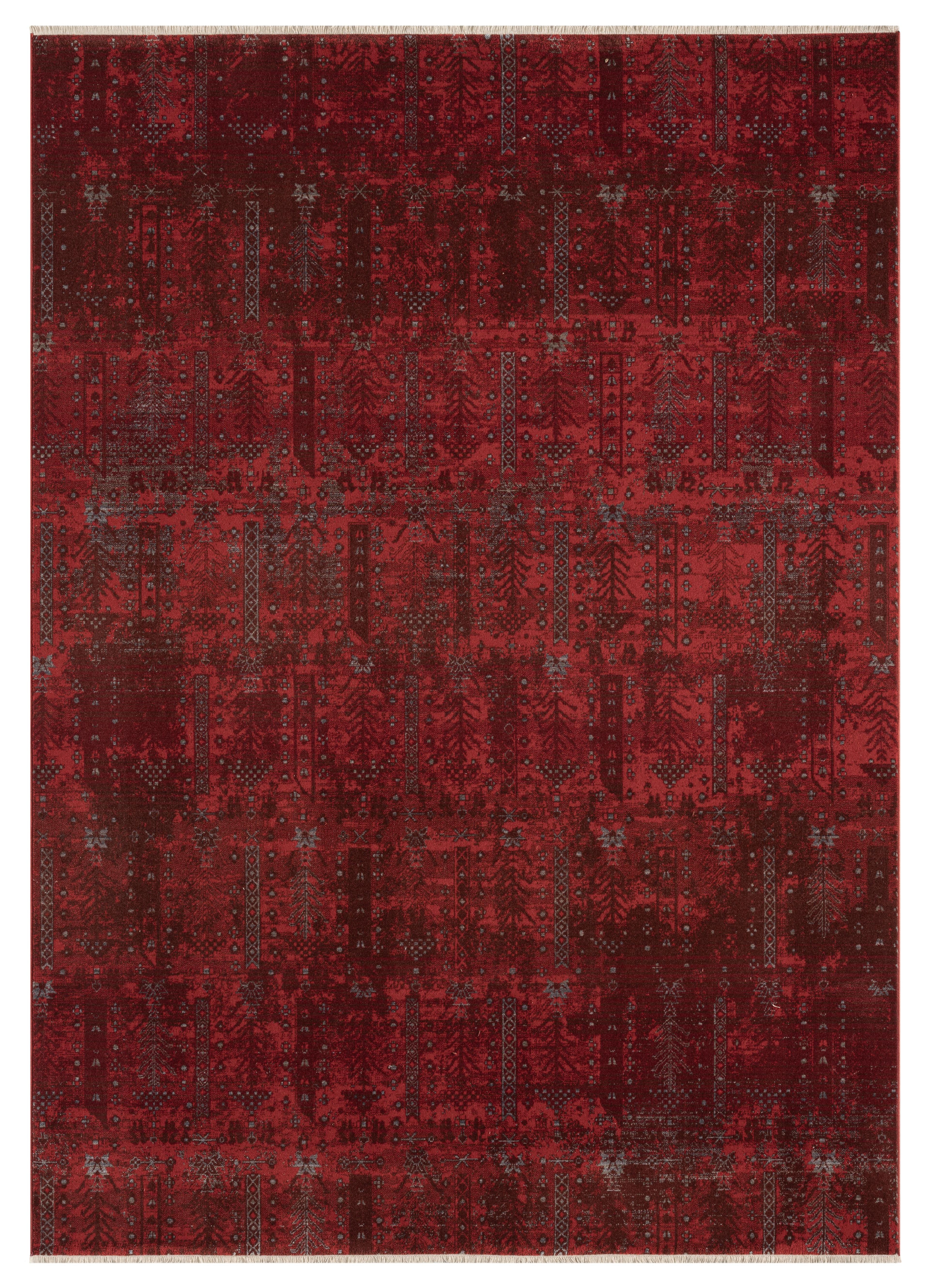 EMİRGAN HALI ASRIN SERİSİ ASR 08 BORDO ESKİTME DESENLİ MAKİNE HALISI