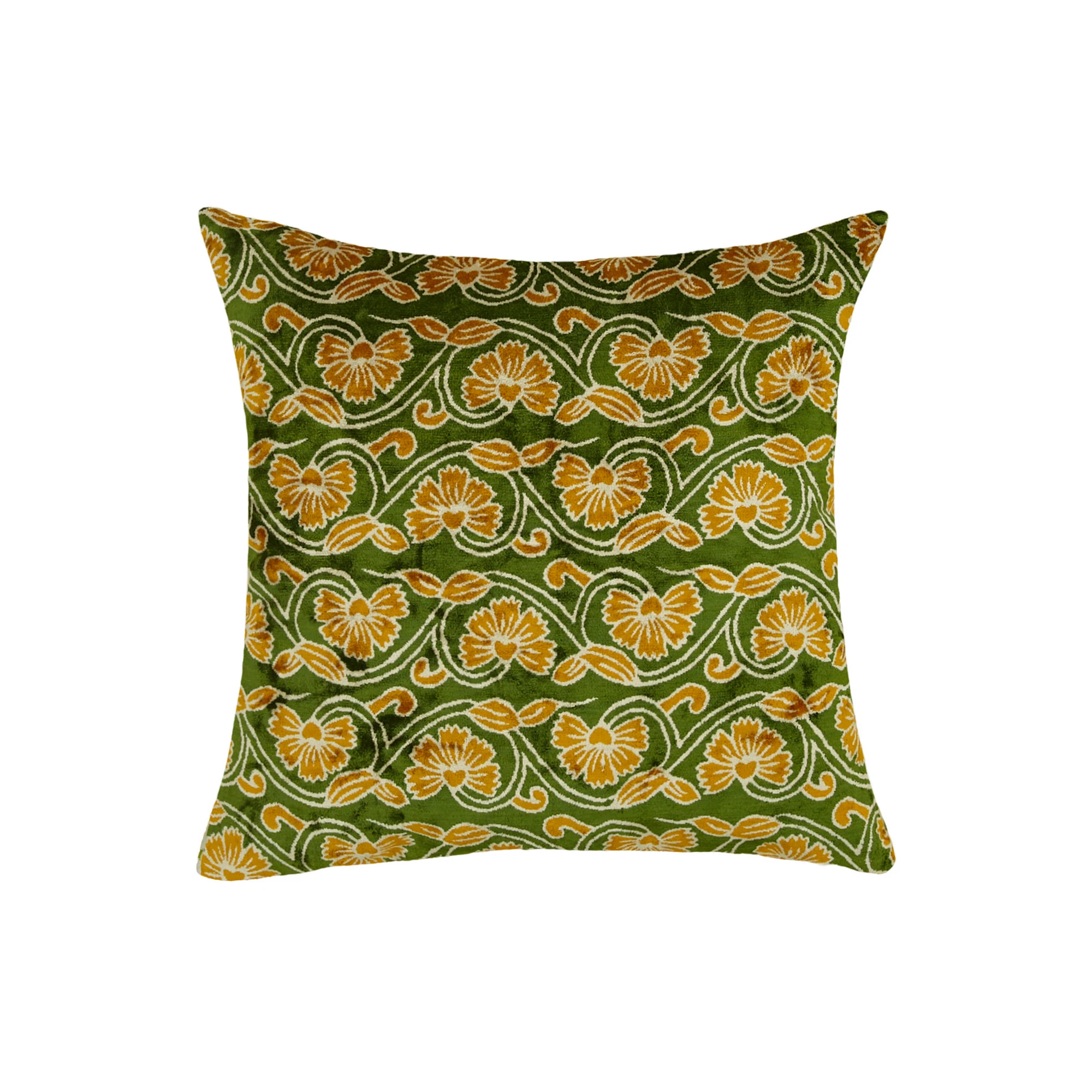 Asma Yaprağı Desenli Dekoratif Kadife Kırlent Kılıfı