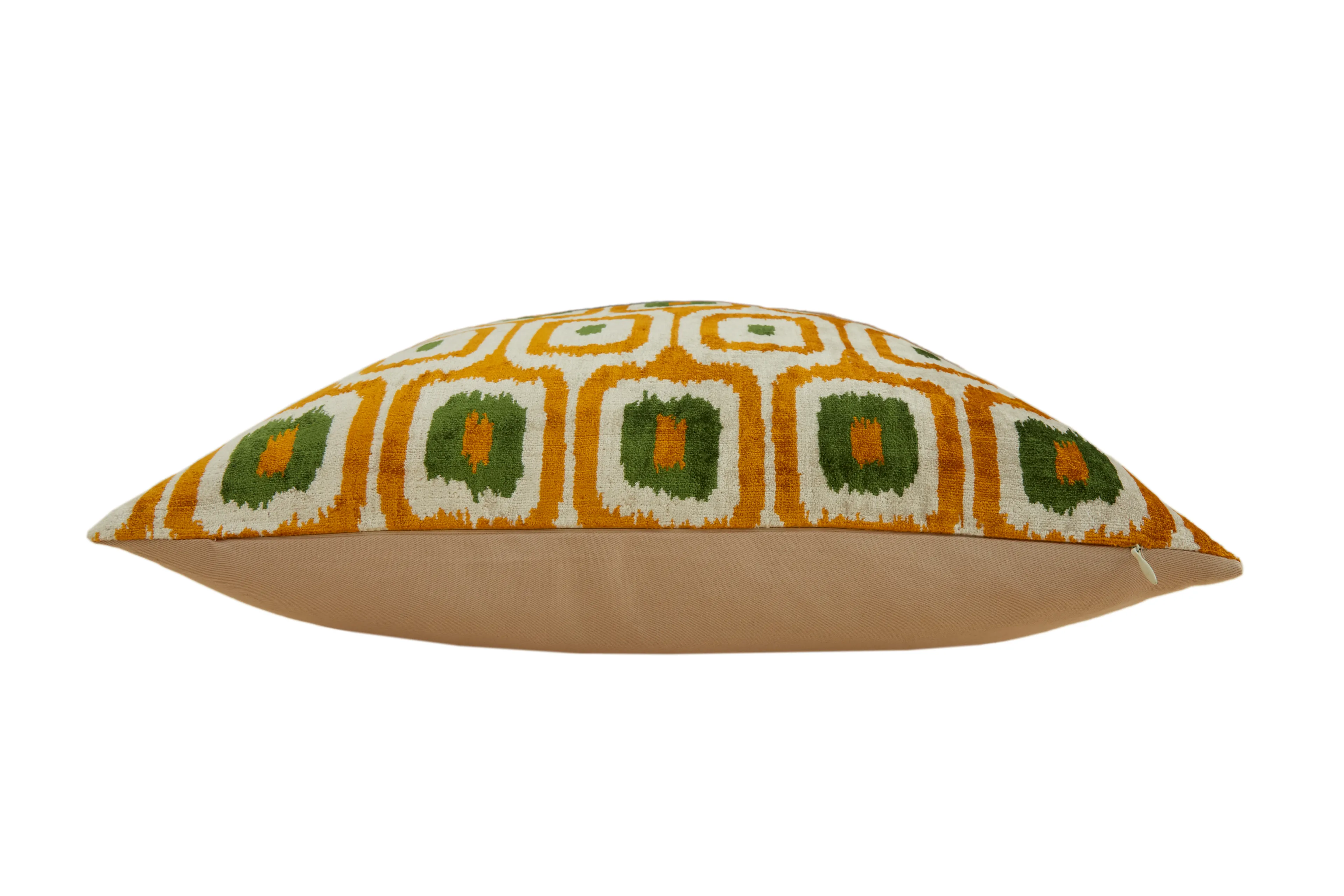 Retro Kare Desenli Dekoratif Kadife Kırlent Kılıfı