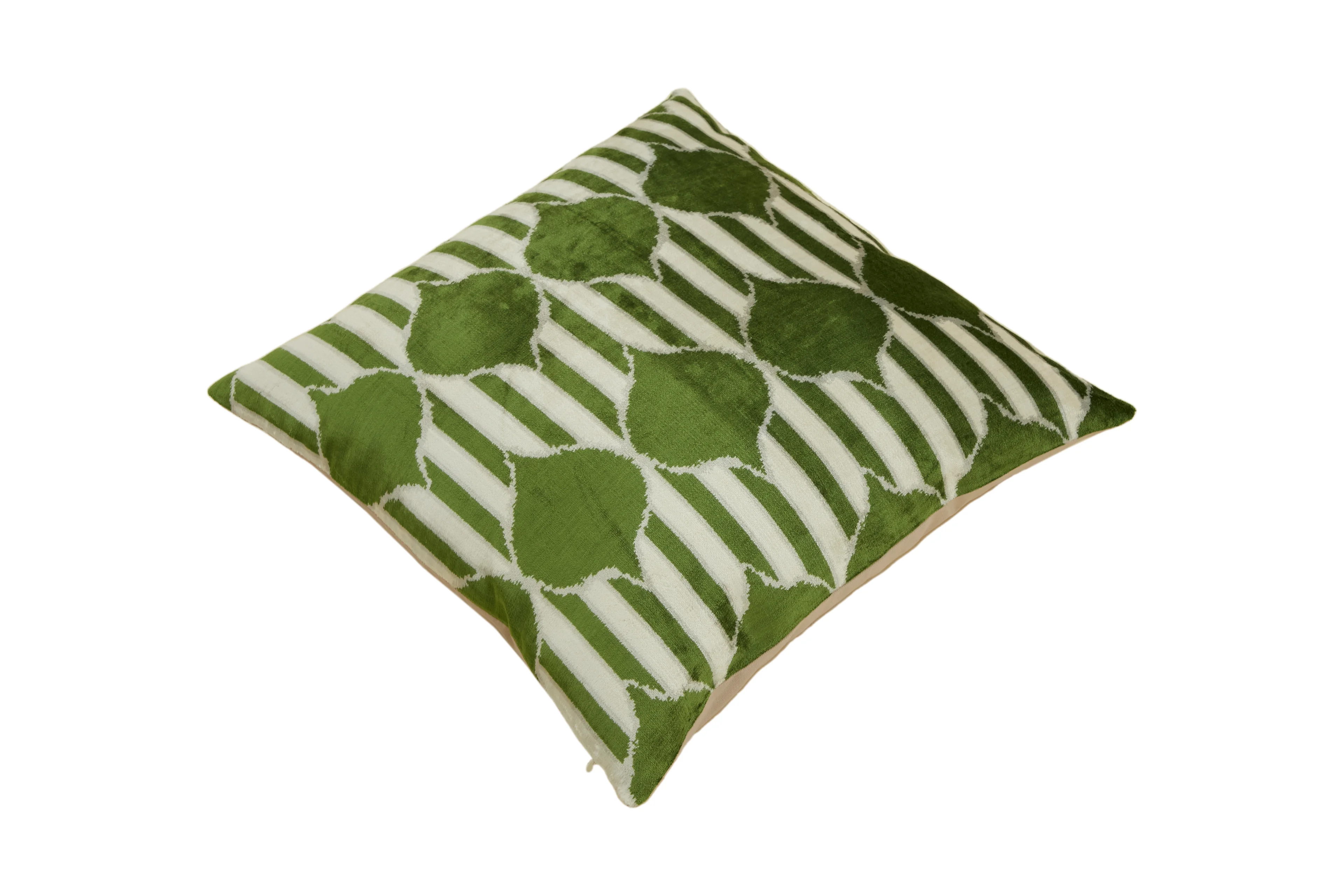 Ogee Şeritli Dekoratif Kadife Kırlent Kılıfı