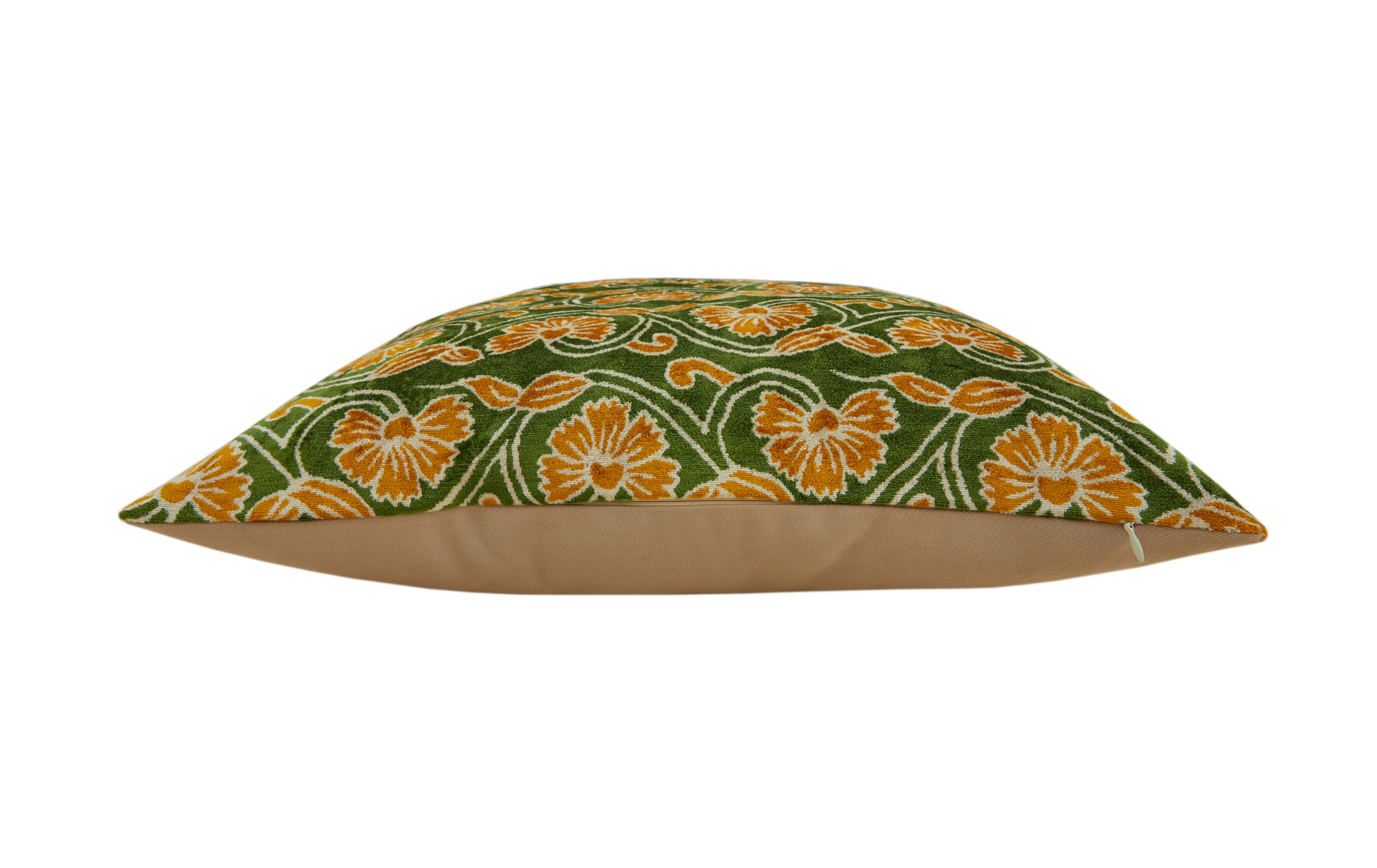 Asma Yaprağı Desenli Dekoratif Kadife Kırlent Kılıfı