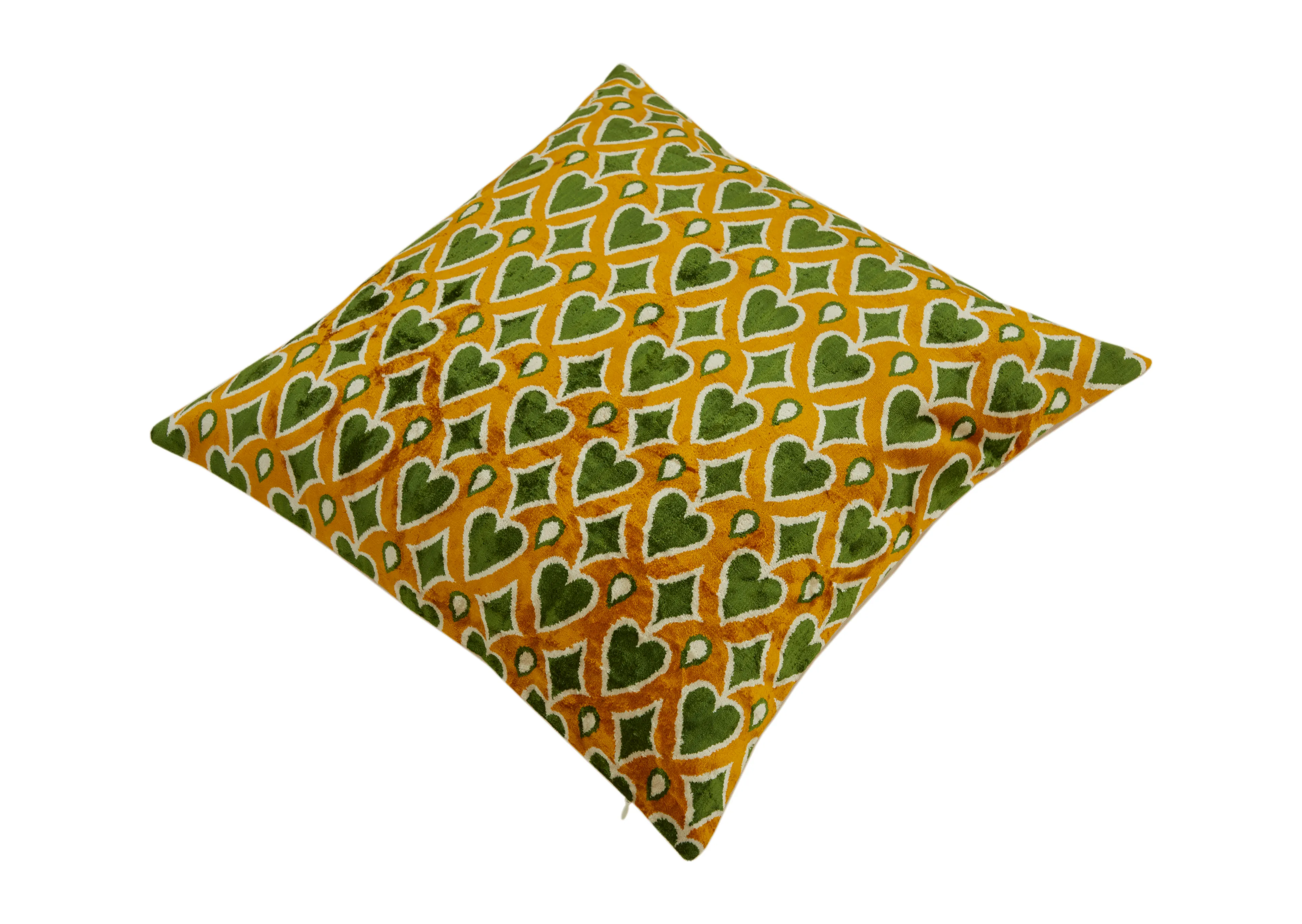 Kalp Desenli Dekoratif Kadife Kırlent Kılıfı