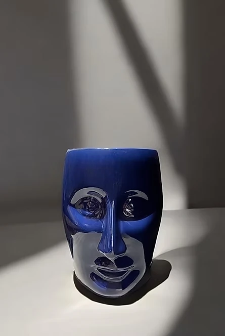 Dekoratif Yüz Şekilli Tabure