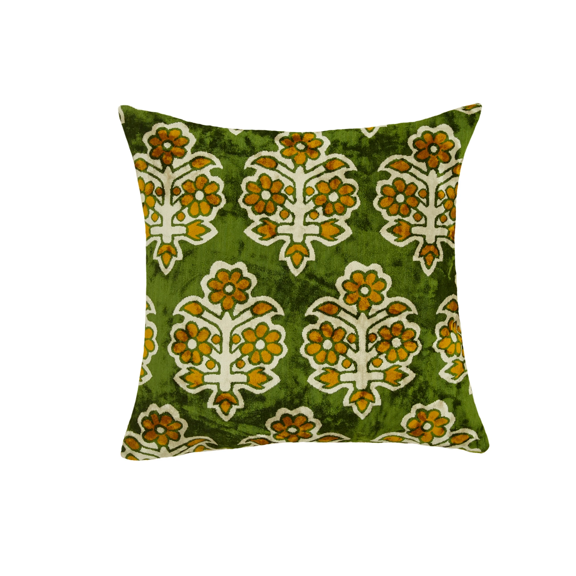 Yaşam Çiçeği Motifli Dekoratif Kadife Kırlent Kılıfı