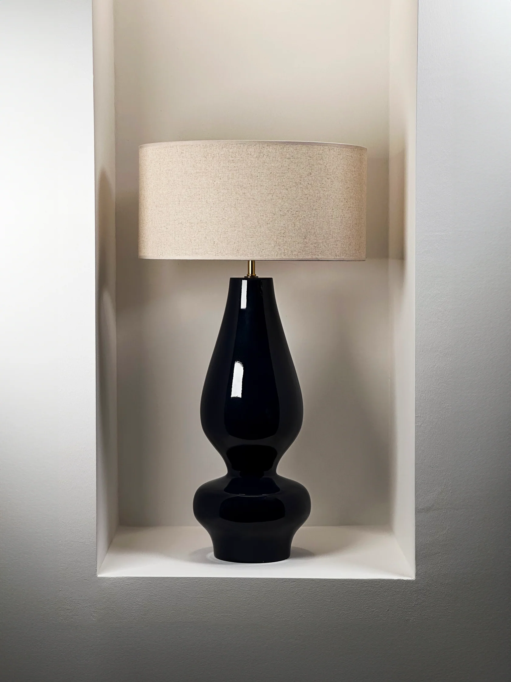 Porto Ahşap Abajur Koyu Lacivert