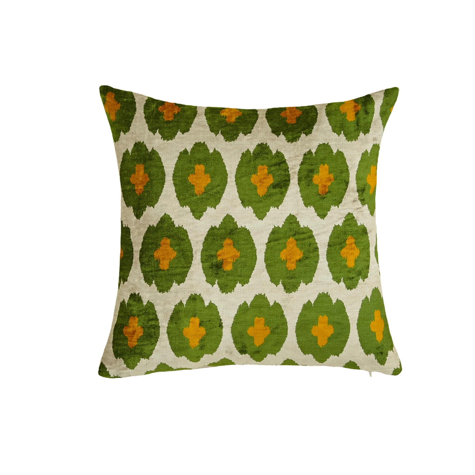 Stilize Yonca Desenli Dekoratif Kadife Kırlent Kılıfı