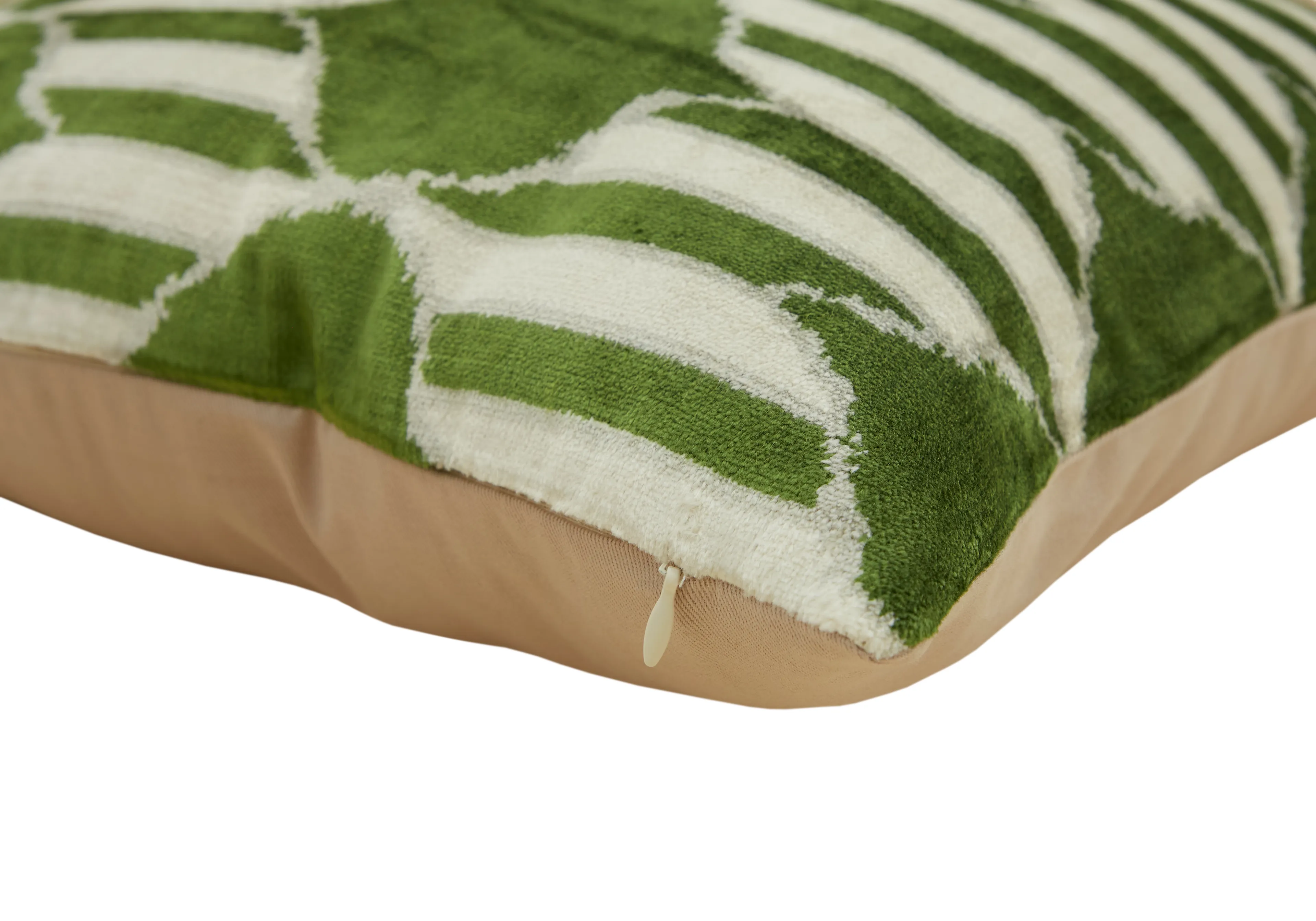 Ogee Şeritli Dekoratif Kadife Kırlent Kılıfı