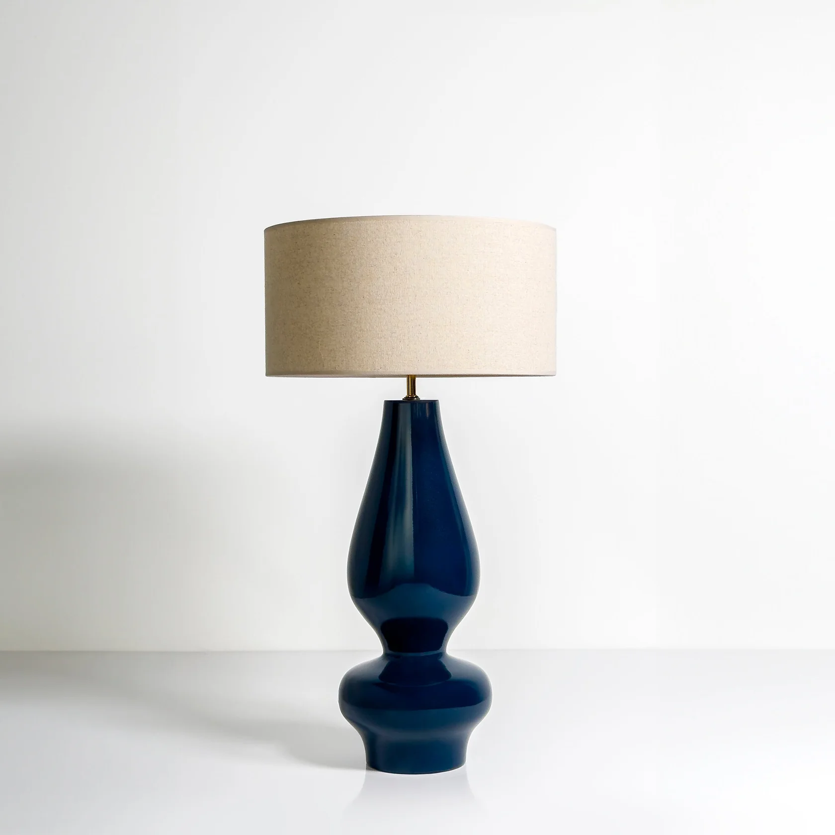 Porto Ahşap Abajur Koyu Lacivert